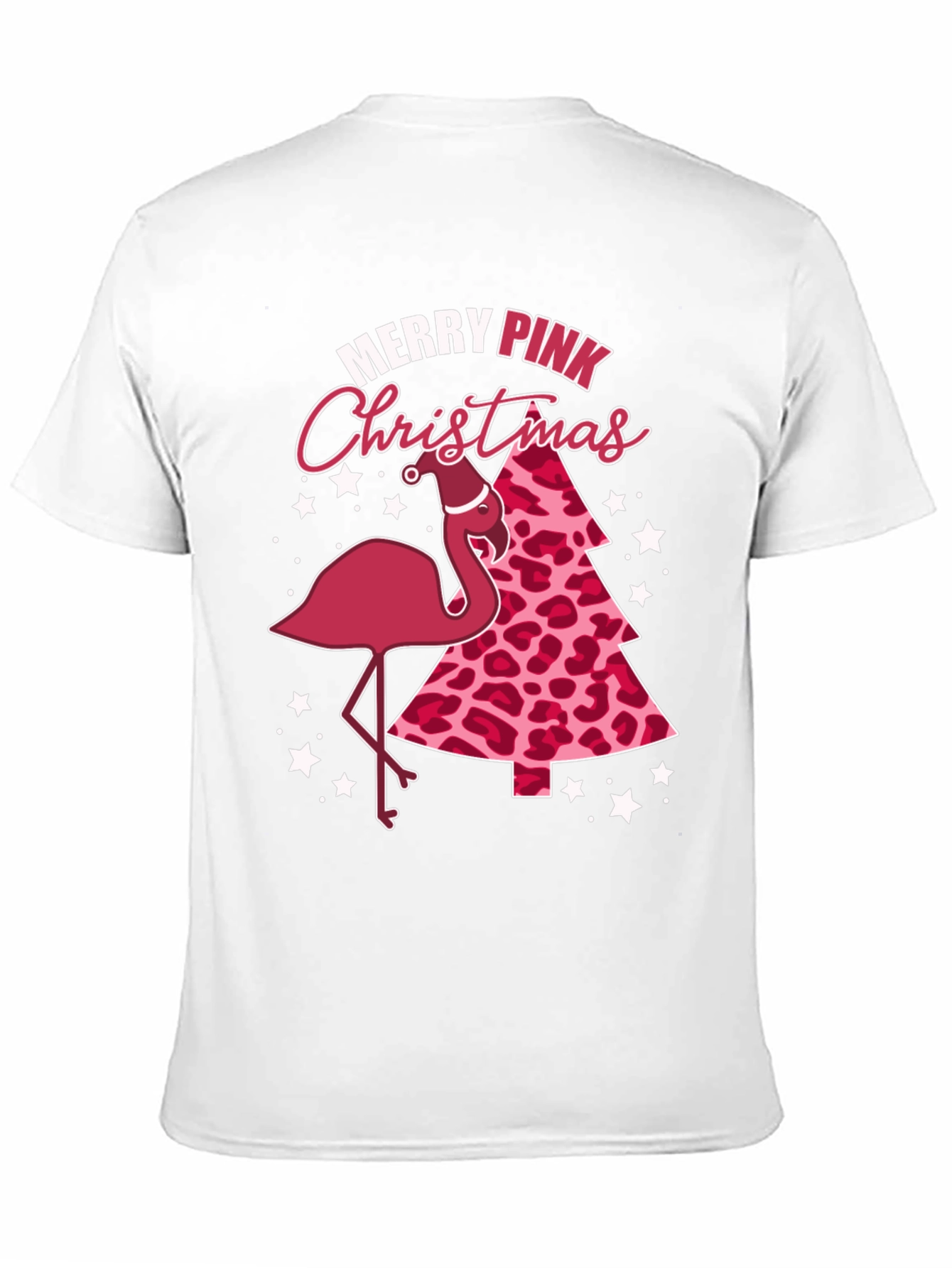 Merry Pink Christmas Flamingo Graphic Tee