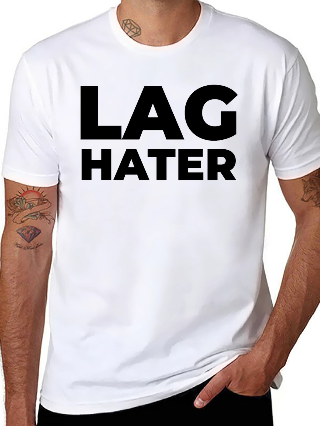 Lag Hater Black T-Shirt - Gamer Humor Tee