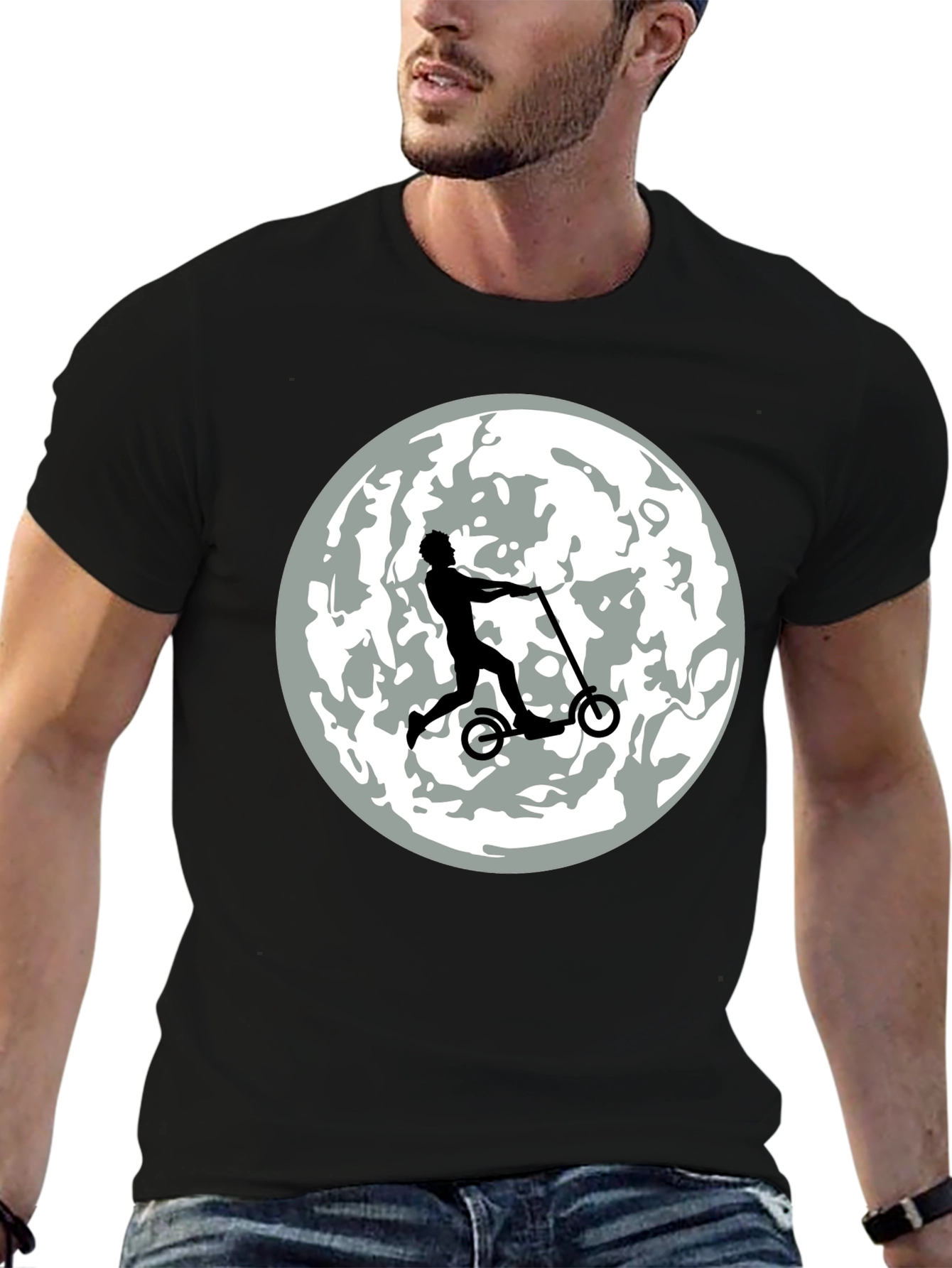 Scooter Rider on the Moon T-Shirt