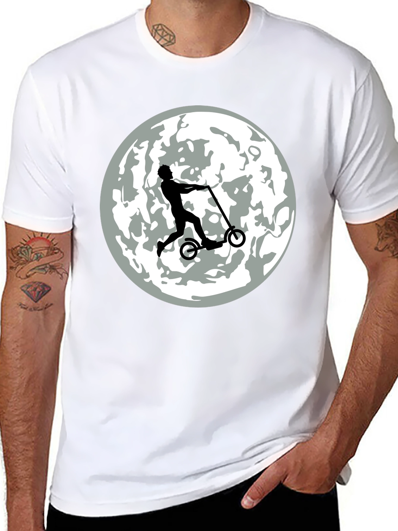 Scooter Rider on the Moon T-Shirt