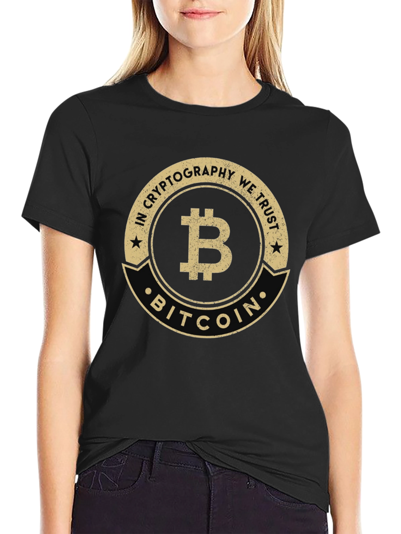 Bitcoin Cryptocurrency Graphic T-Shirt - Black