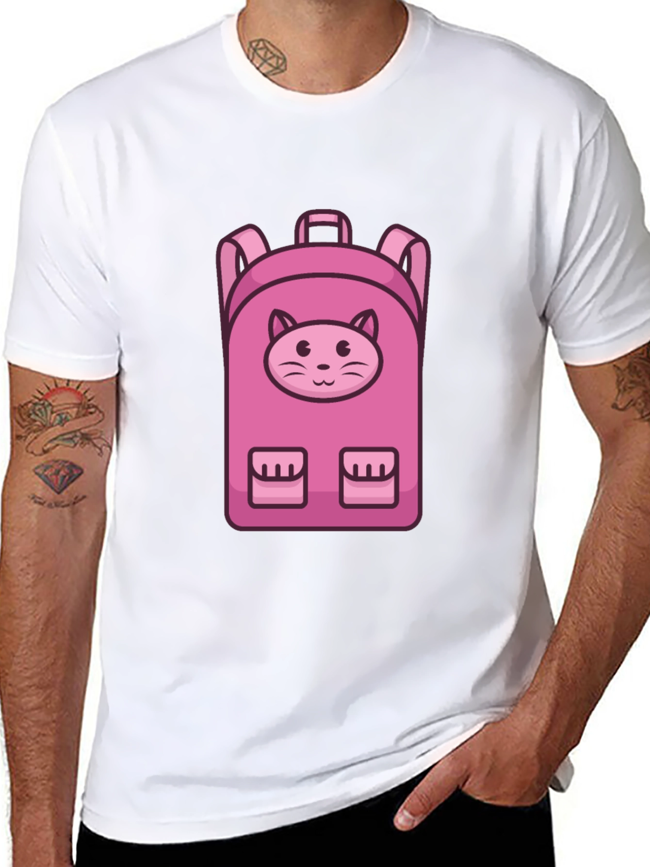Cute Cat Backpack T-Shirt