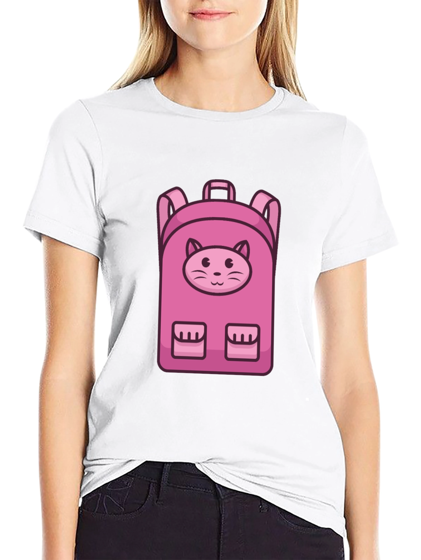 Cute Cat Backpack T-Shirt