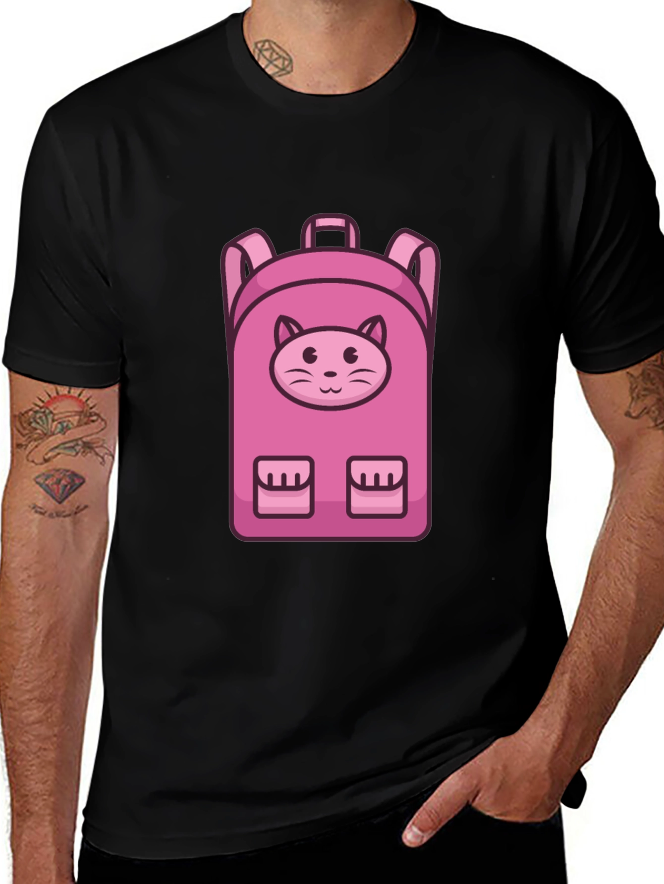 Cute Cat Backpack T-Shirt