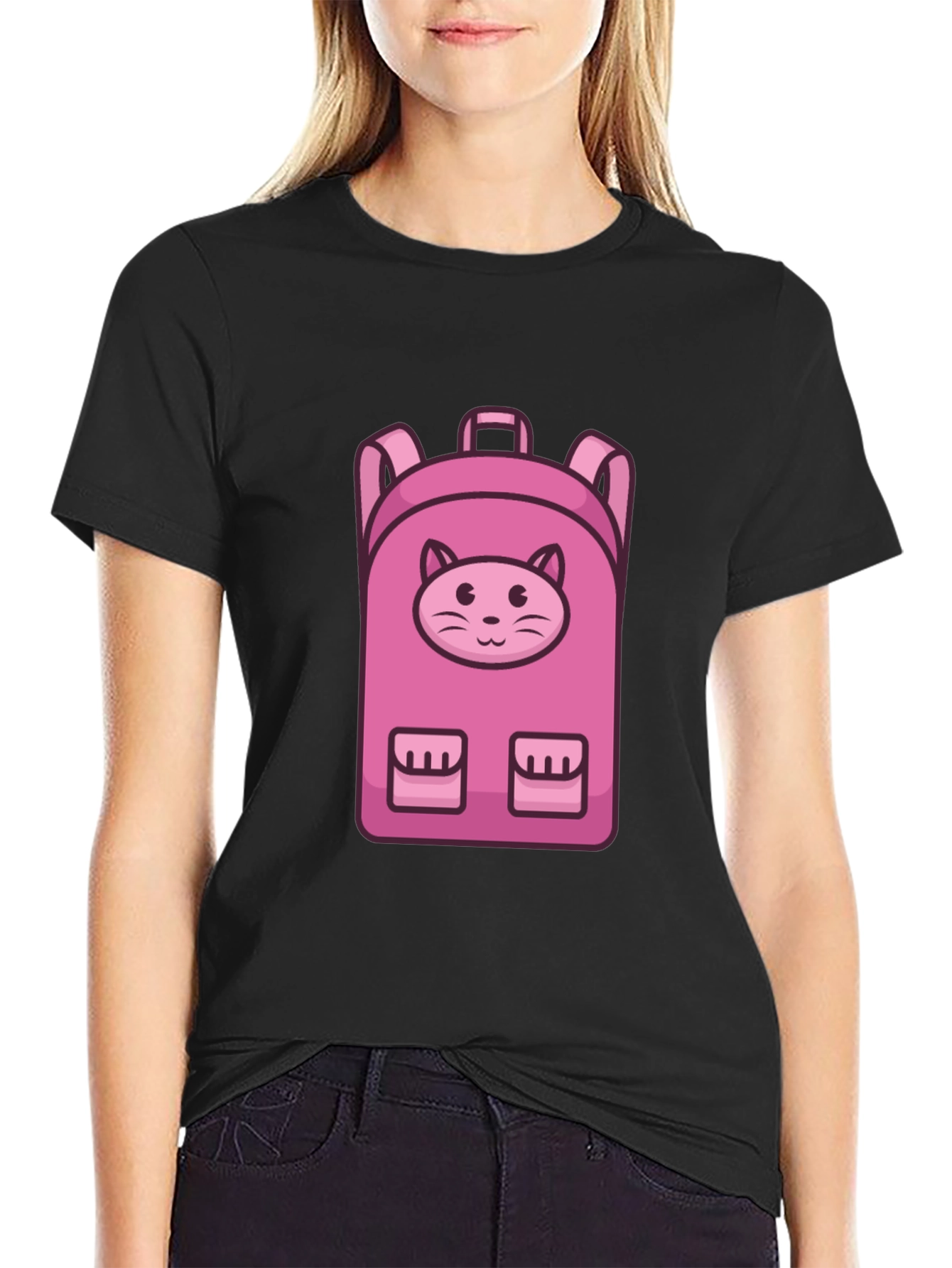 Cute Cat Backpack T-Shirt