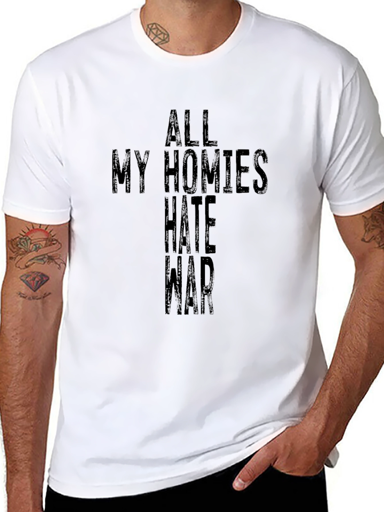 All My Homies Hate War Graphic Tee - Black