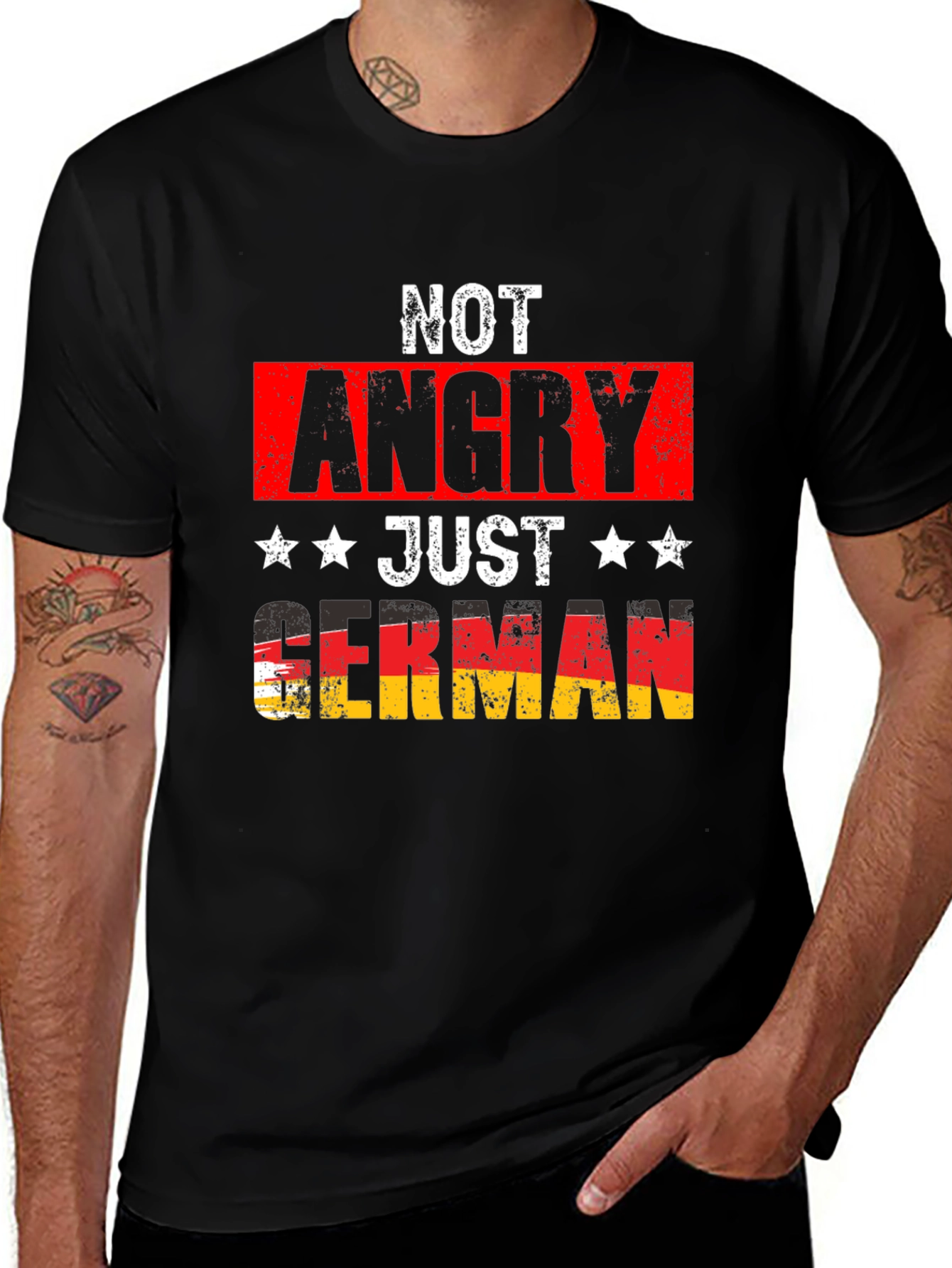 Funny German Pride T-Shirt - Not Angry Just German