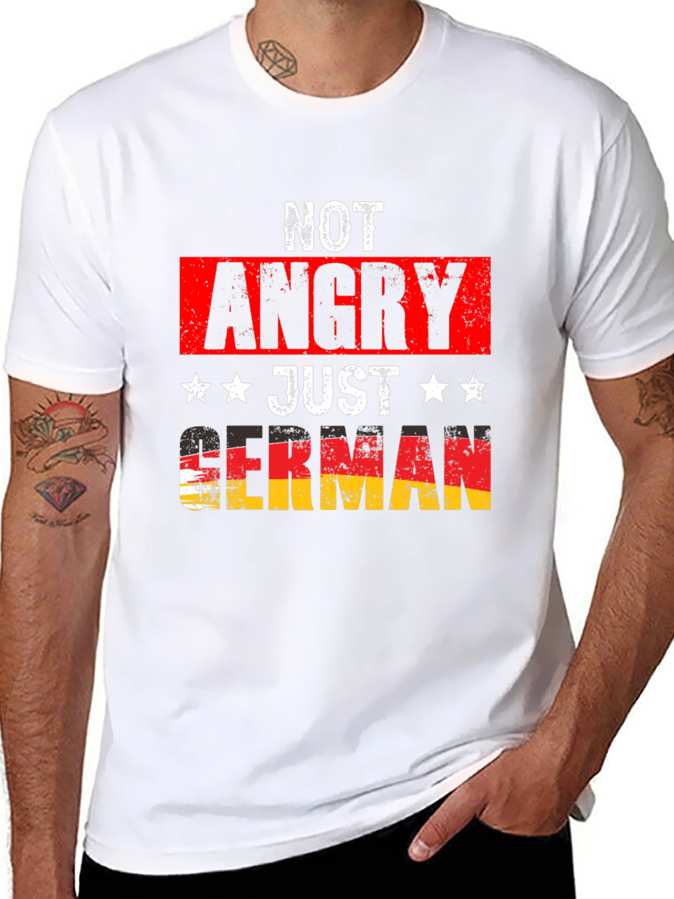 Funny German Pride T-Shirt - Not Angry Just German