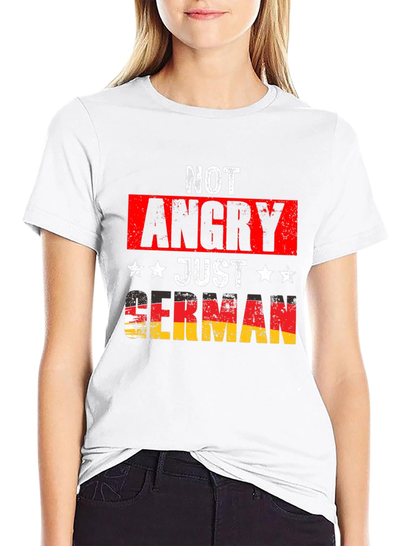 Funny German Pride T-Shirt - Not Angry Just German