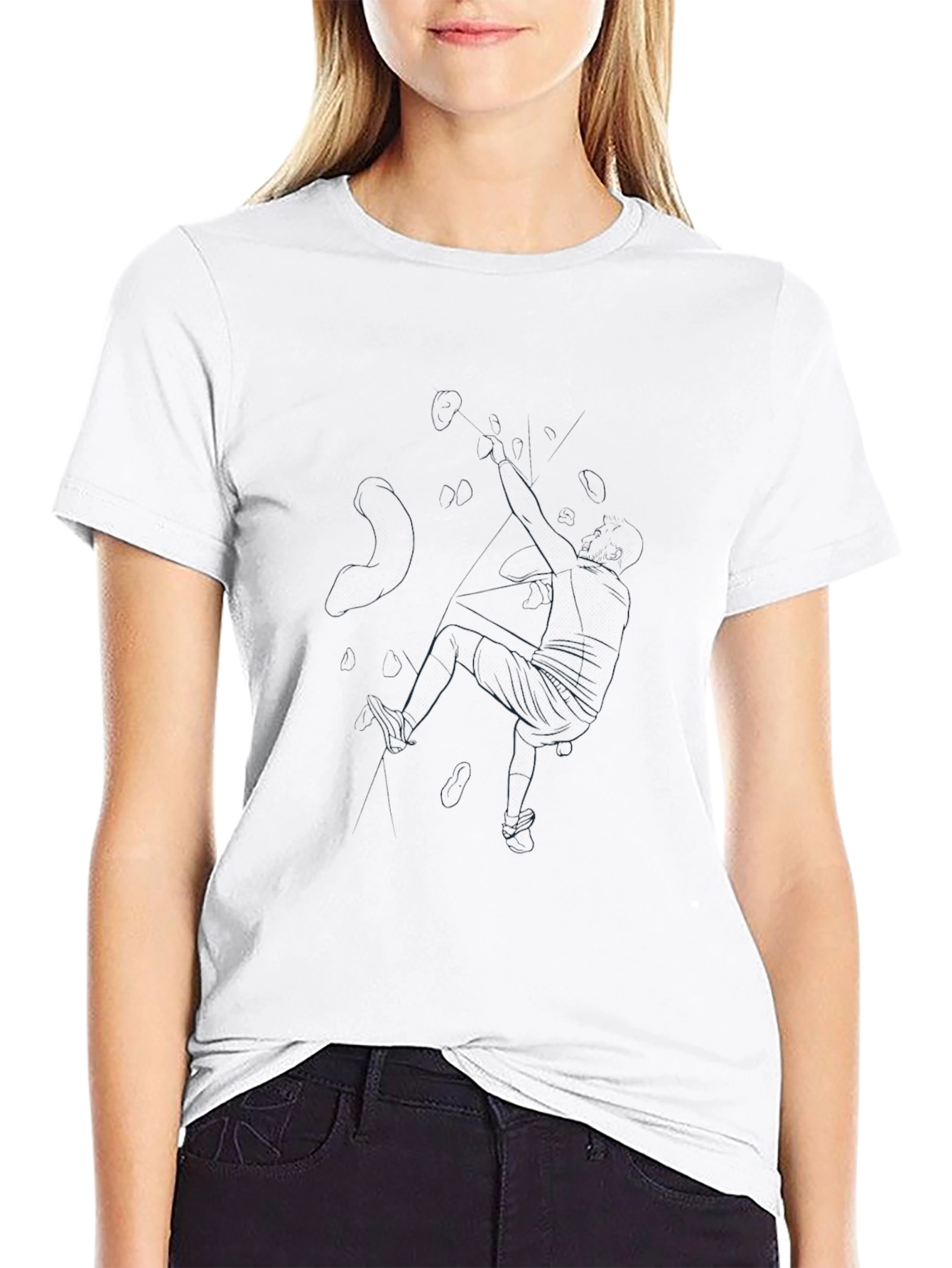 Minimalist Line Art Black Tee