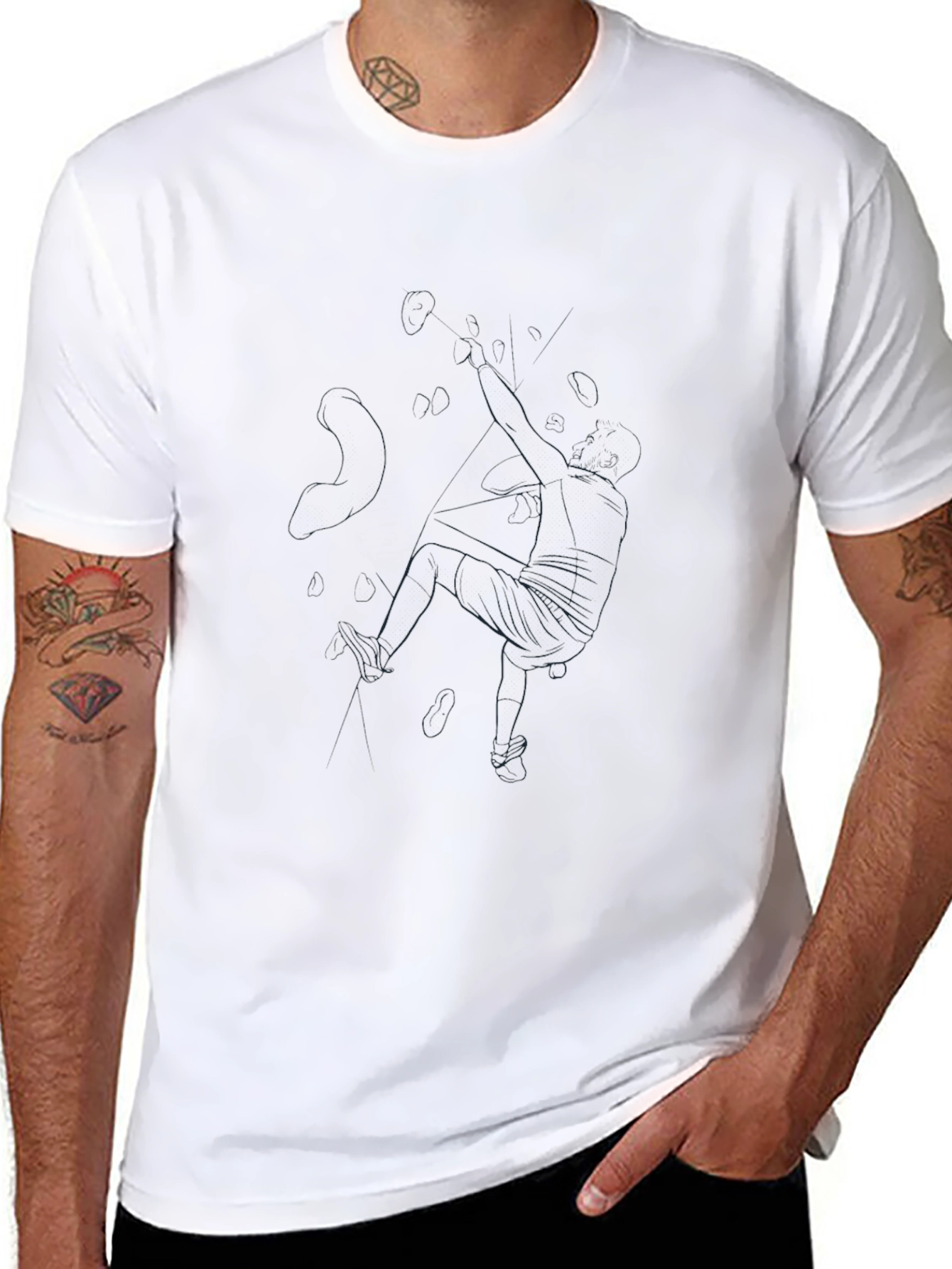 Minimalist Line Art Black Tee