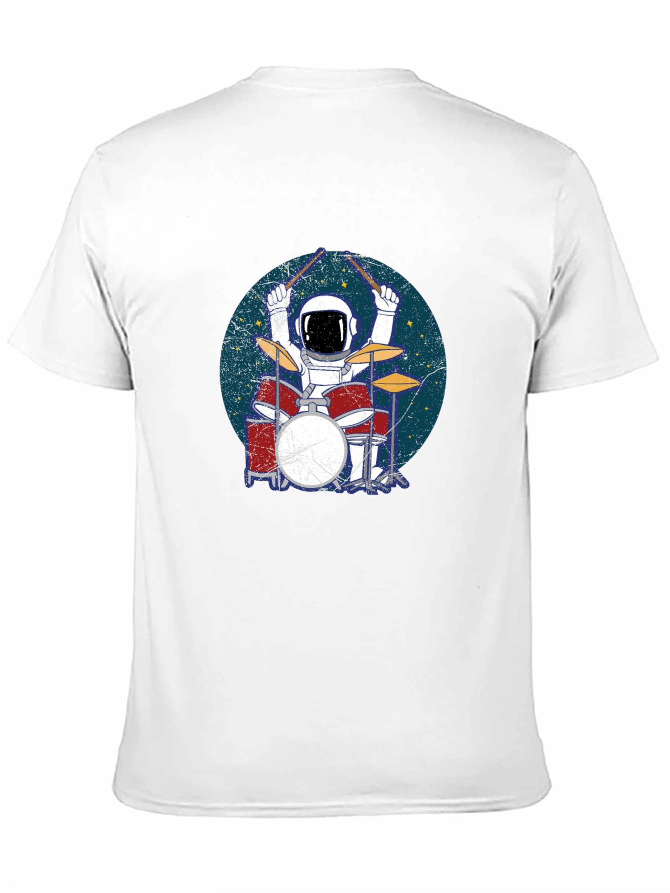 Astronaut Drummer Black T-Shirt
