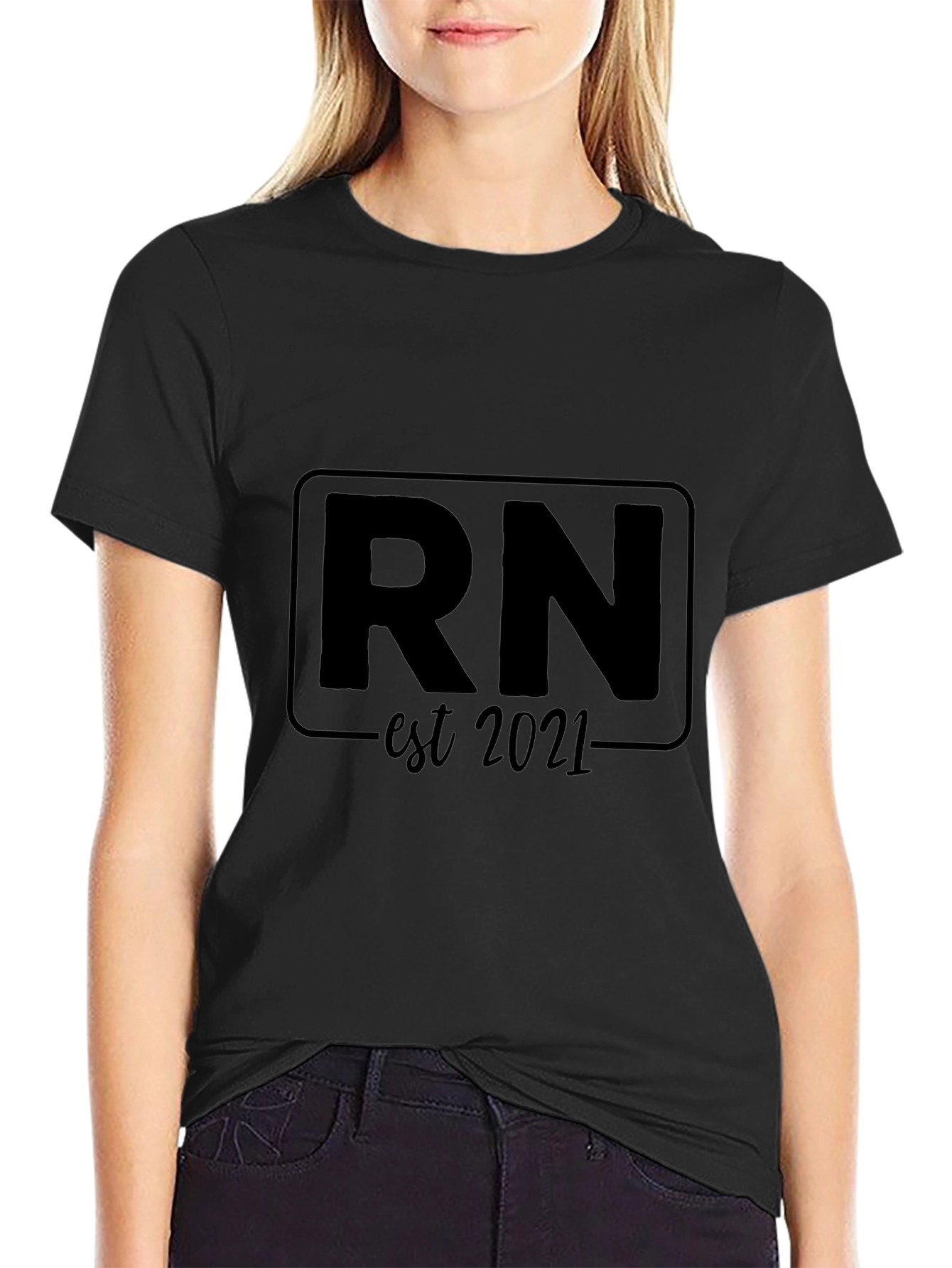 RN Est. 2021 Black T-Shirt - Registered Nurse