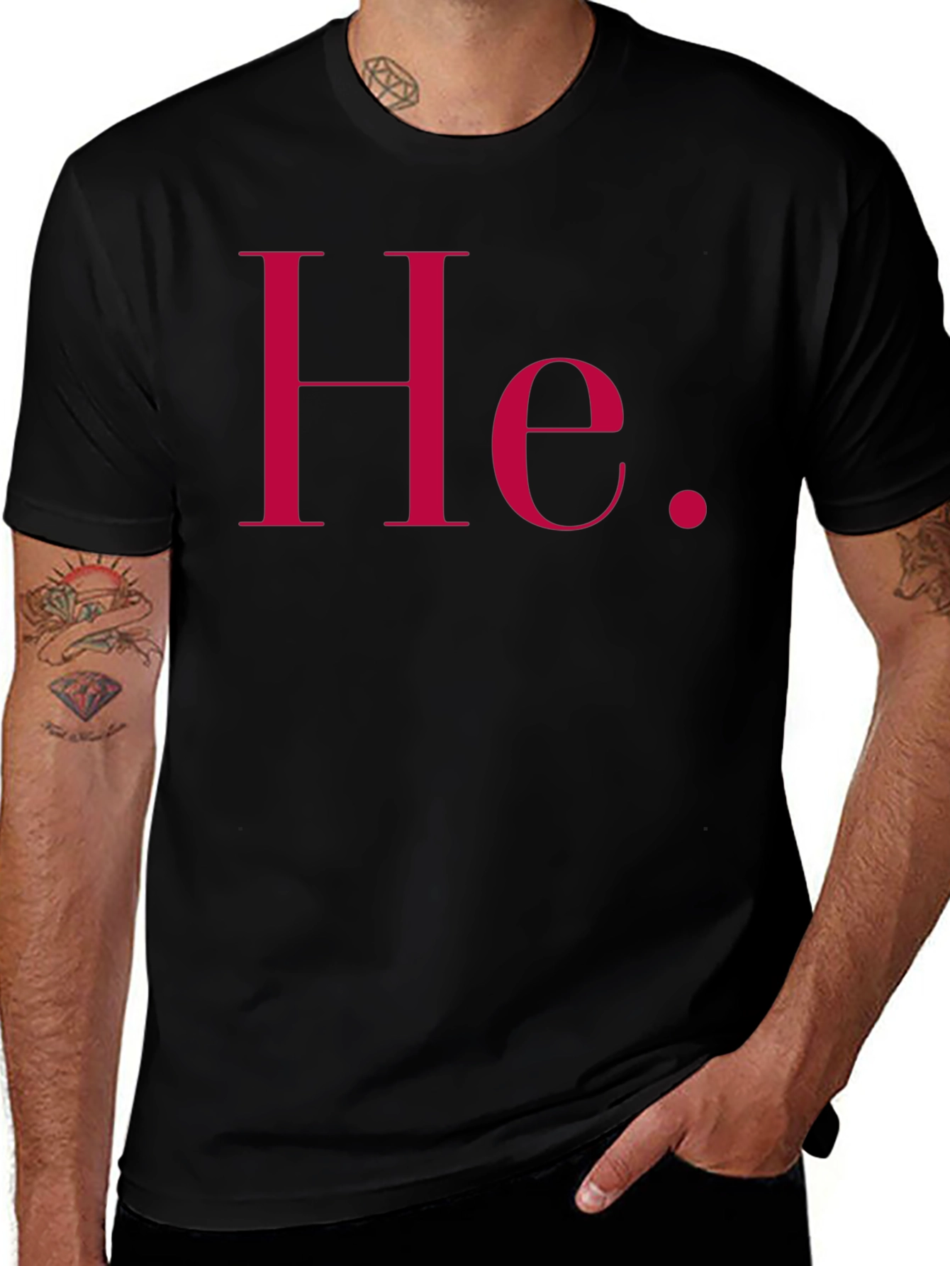 He Pronoun T-Shirt - Simple Statement Tee
