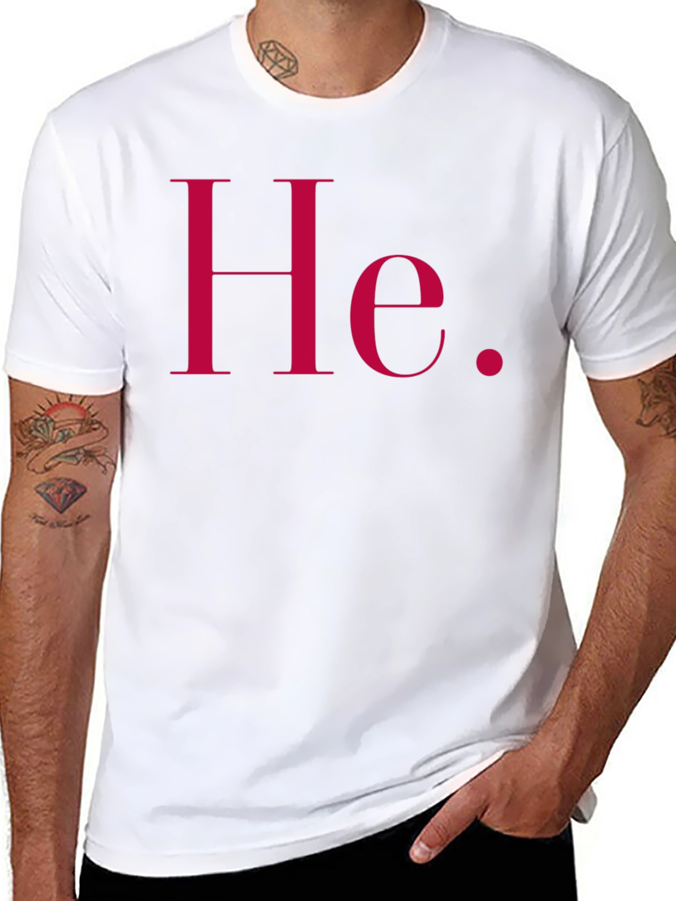 He Pronoun T-Shirt - Simple Statement Tee