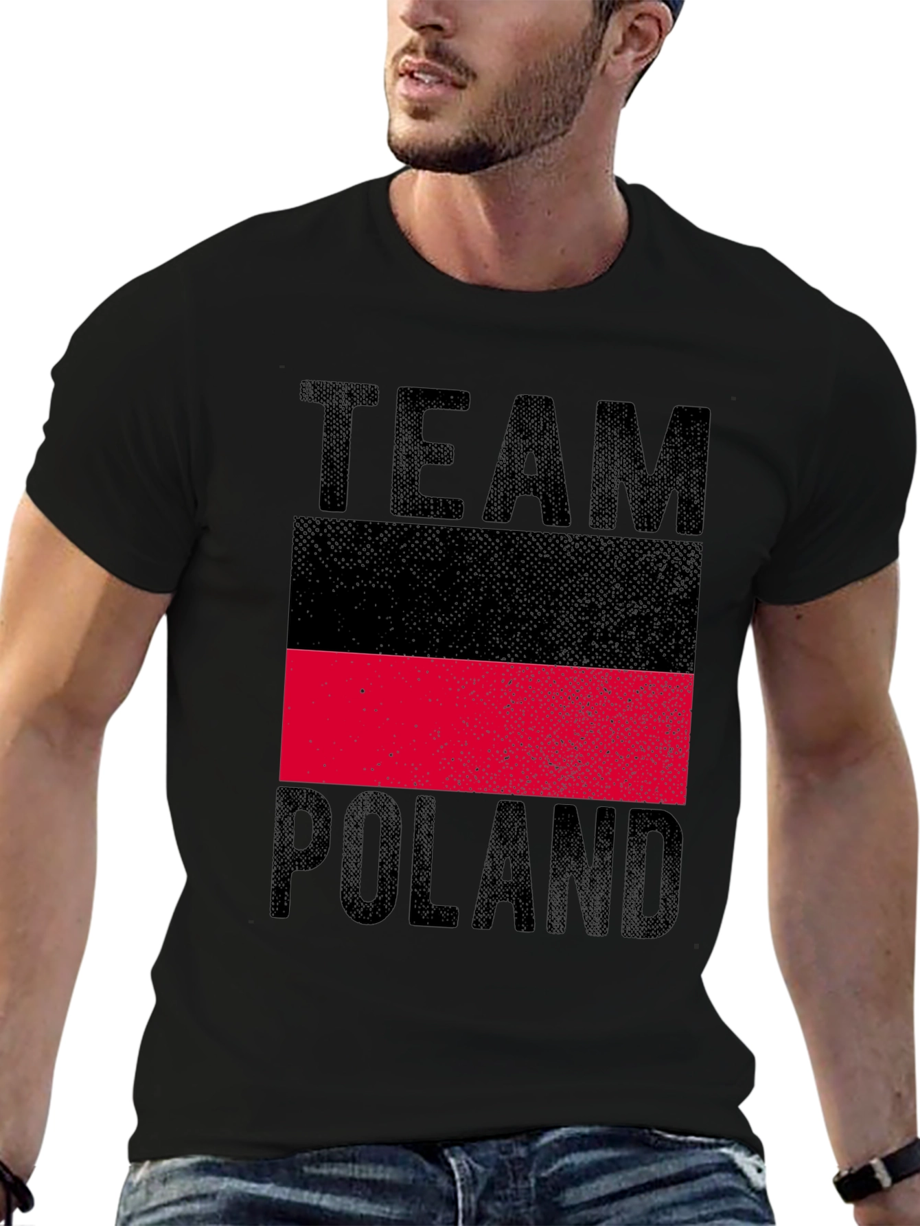 Team Poland T-Shirt - Black Cotton Tee