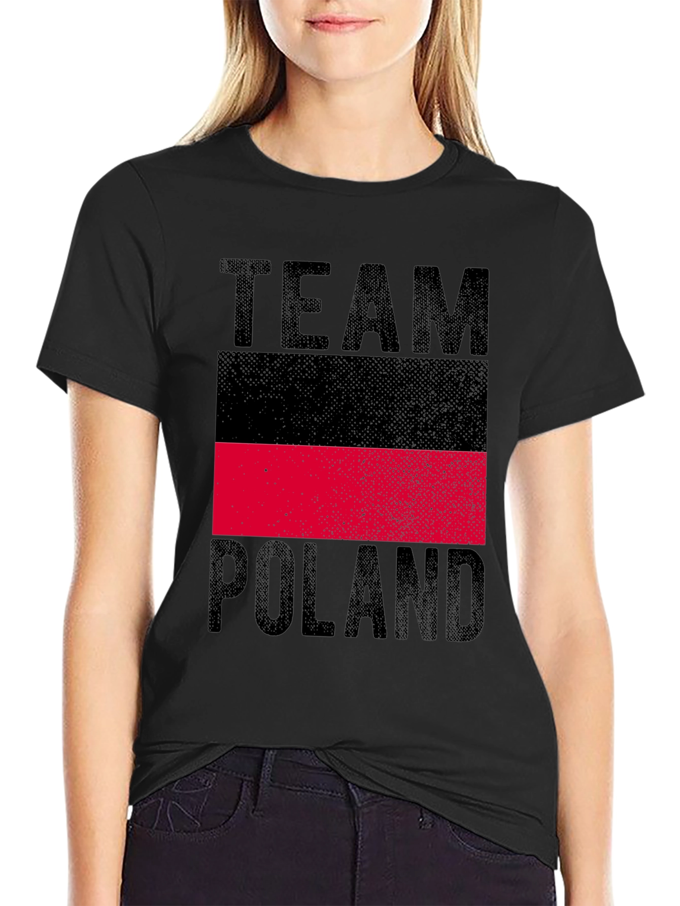 Team Poland T-Shirt - Black Cotton Tee