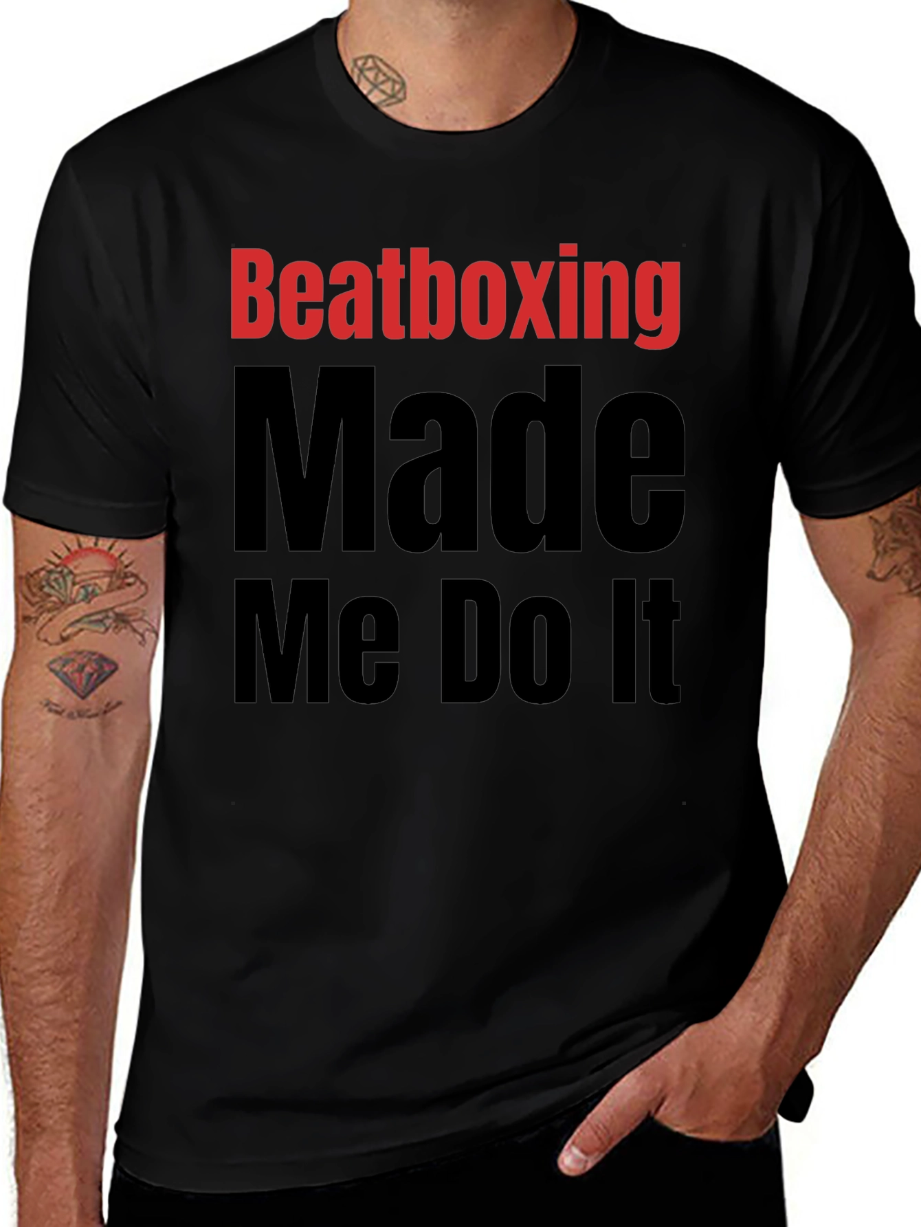 Beatboxing Made Me Do It Black Graphic T-Shirt
