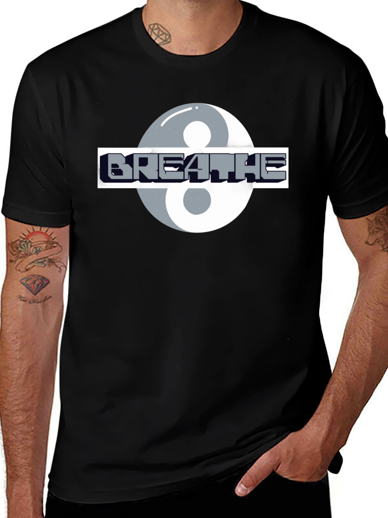 Breathe Yin Yang Graphic Tee - Stylish Comfort