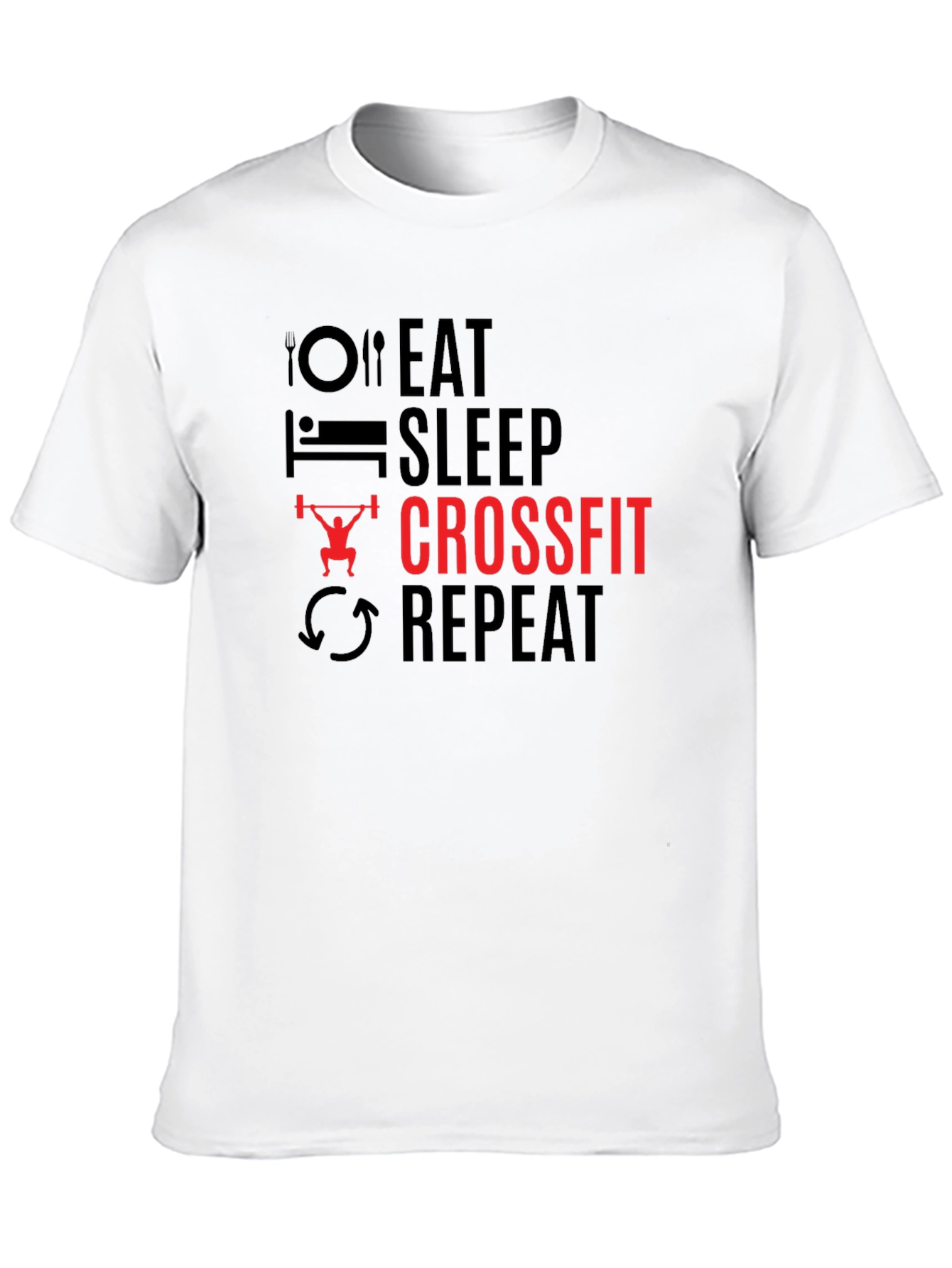 Eat Sleep Crossfit Repeat Black T-Shirt
