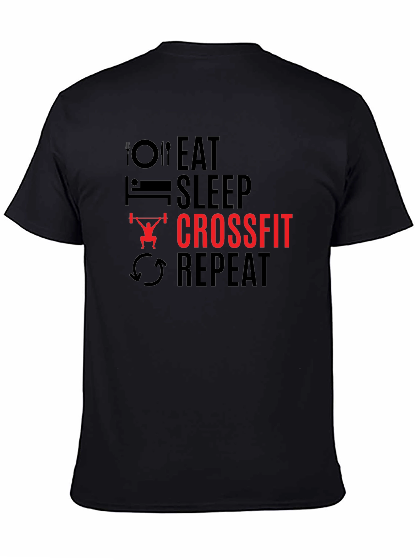 Eat Sleep Crossfit Repeat Black T-Shirt