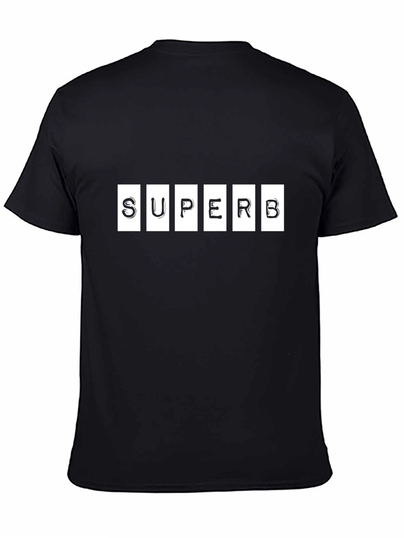 Superb Graphic Tee - Black Cotton Blend T-Shirt