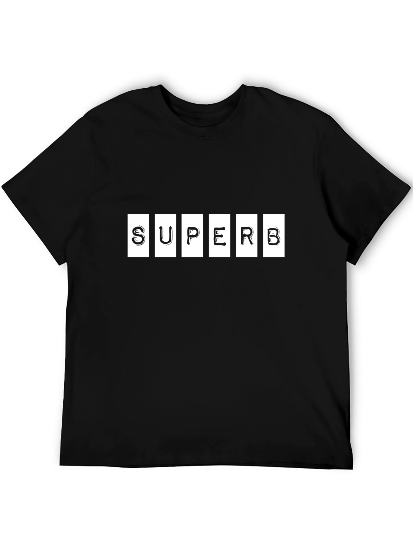 Superb Graphic Tee - Black Cotton Blend T-Shirt