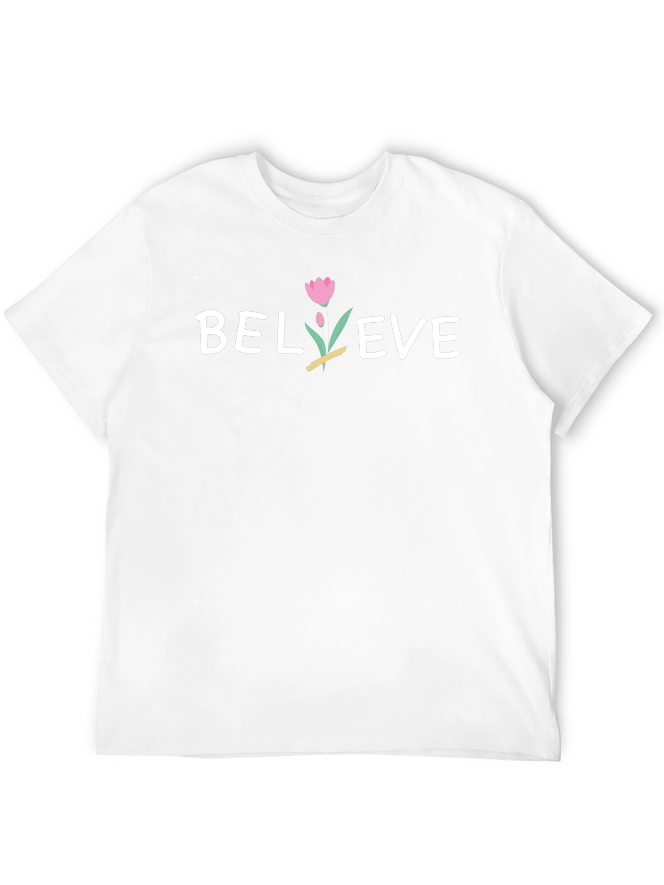 Believe Flower Graphic T-Shirt - Black