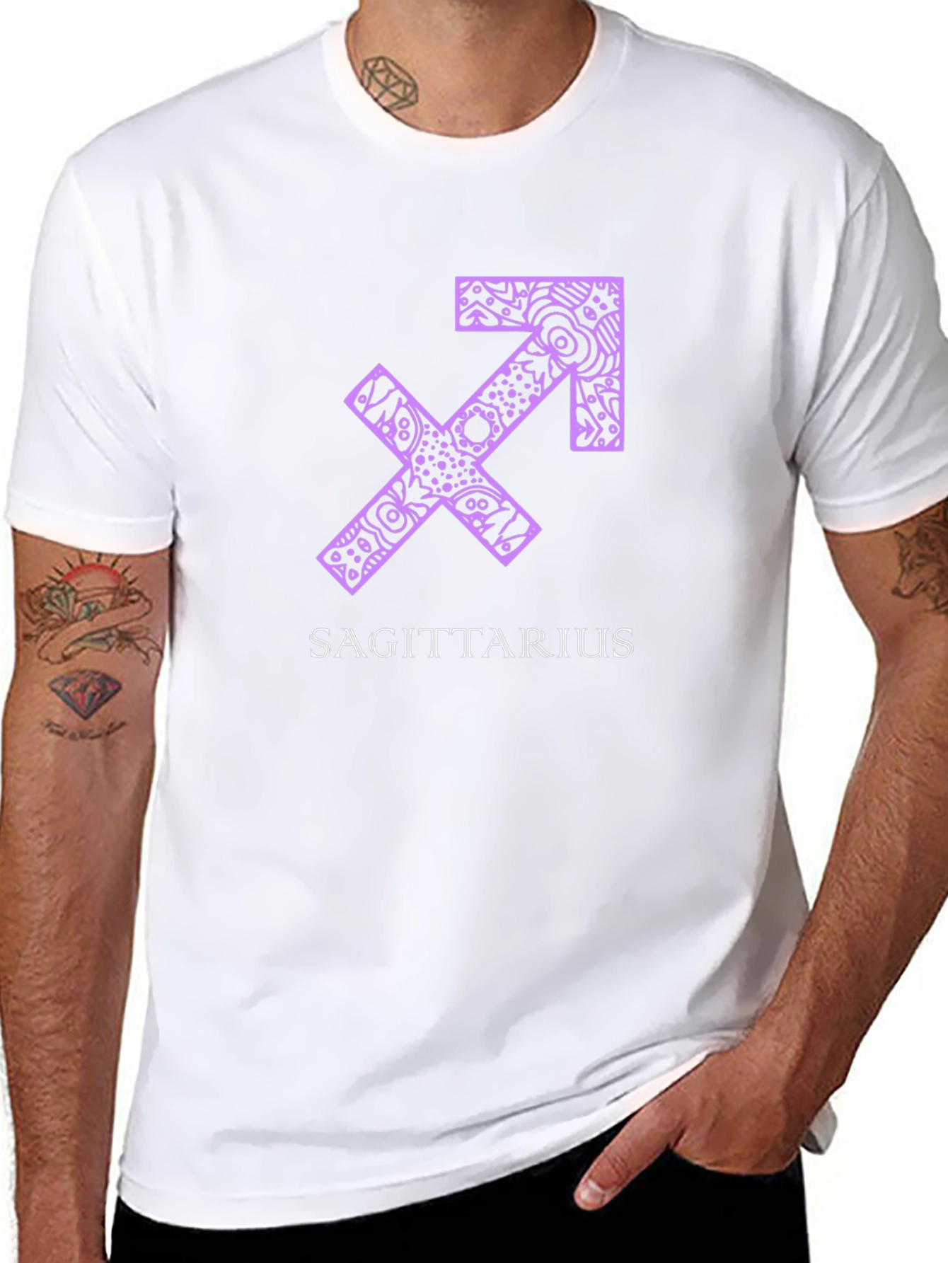 Sagittarius Zodiac Graphic Tee - Black