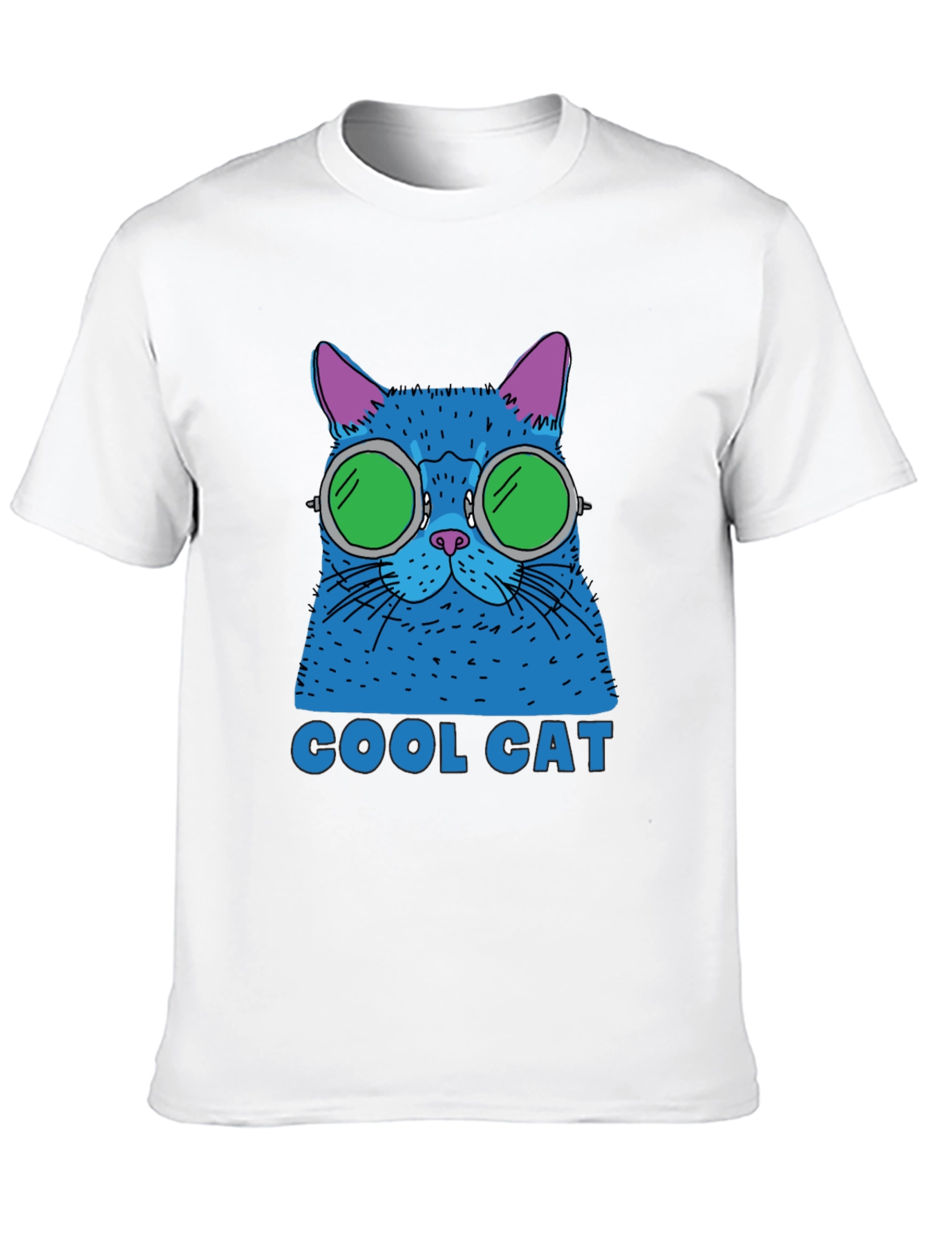 Cool Cat Graphic Tee - Black Cotton T-Shirt