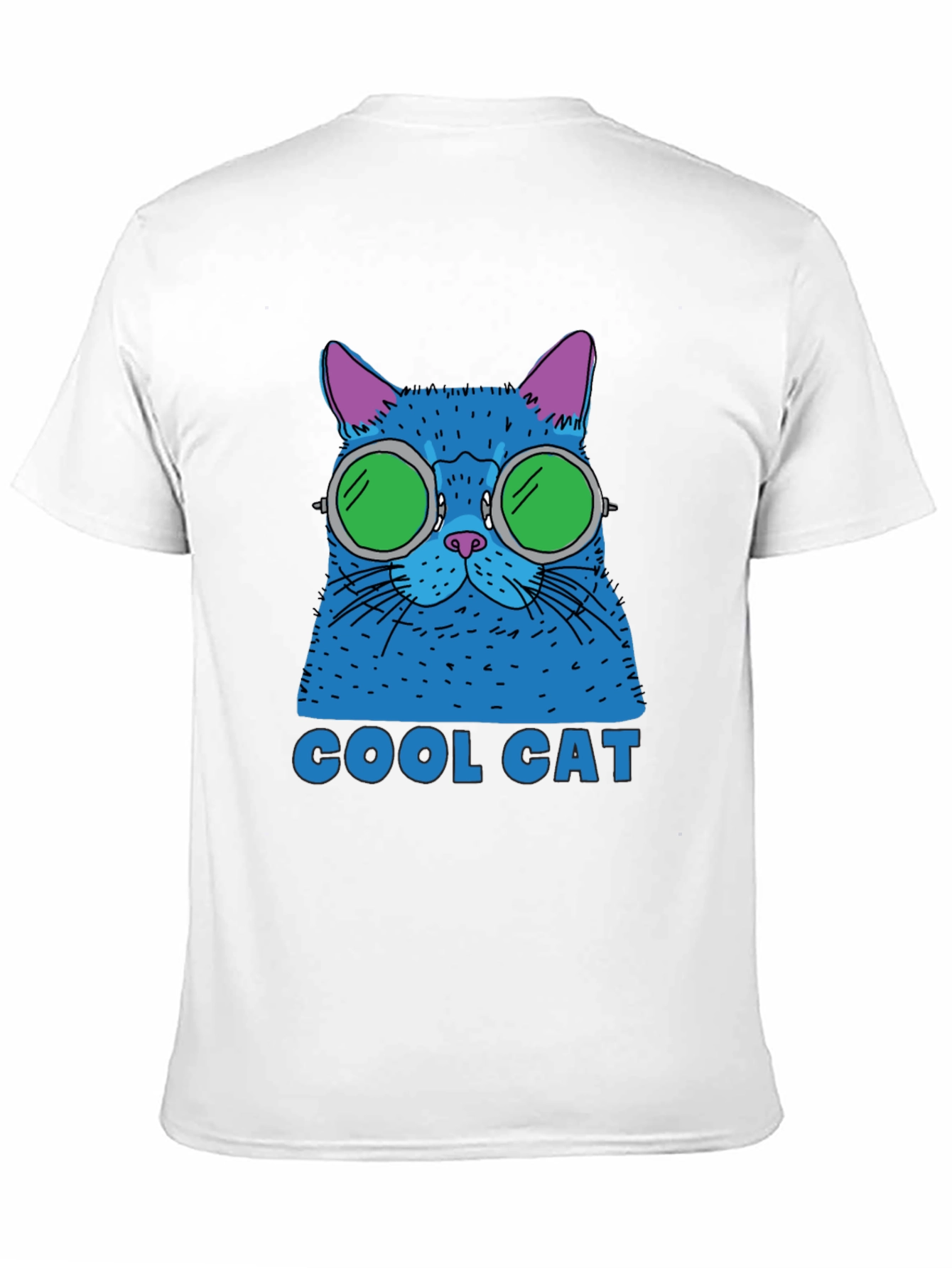 Cool Cat Graphic Tee - Black Cotton T-Shirt