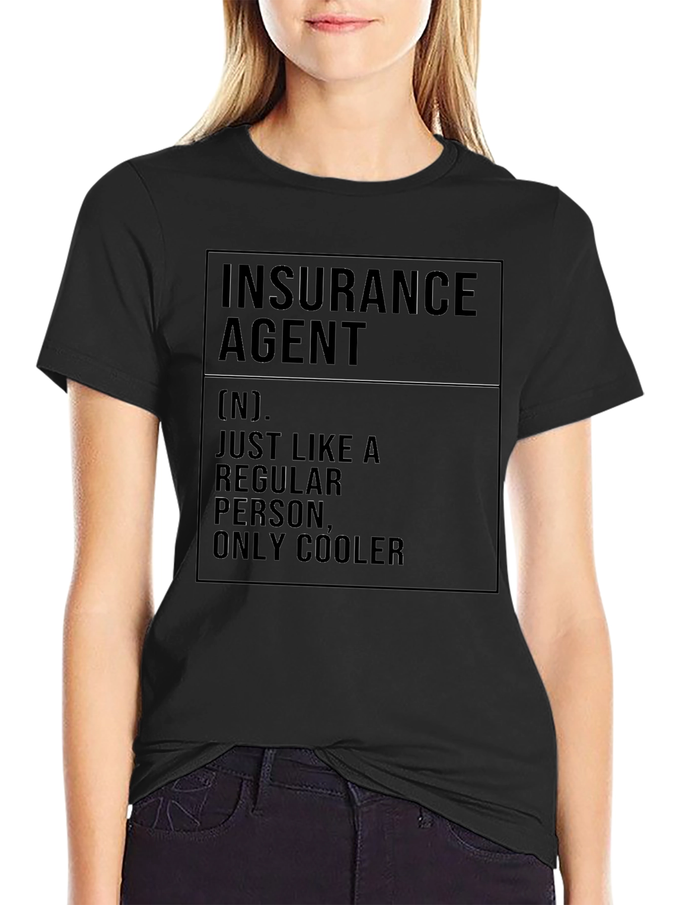 Cool Insurance Agent Black T-Shirt