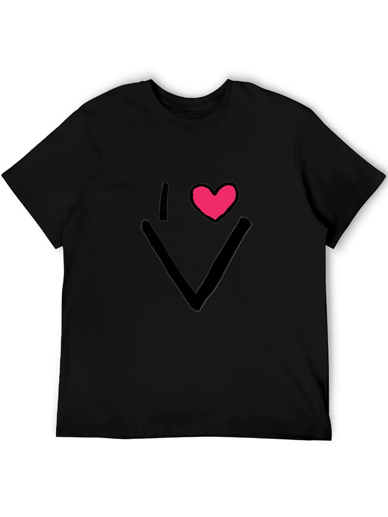 I Love V-Neck Black T-Shirt