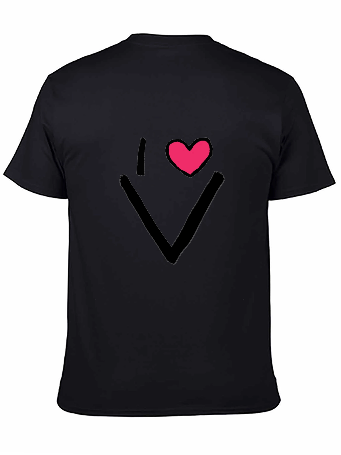 I Love V-Neck Black T-Shirt