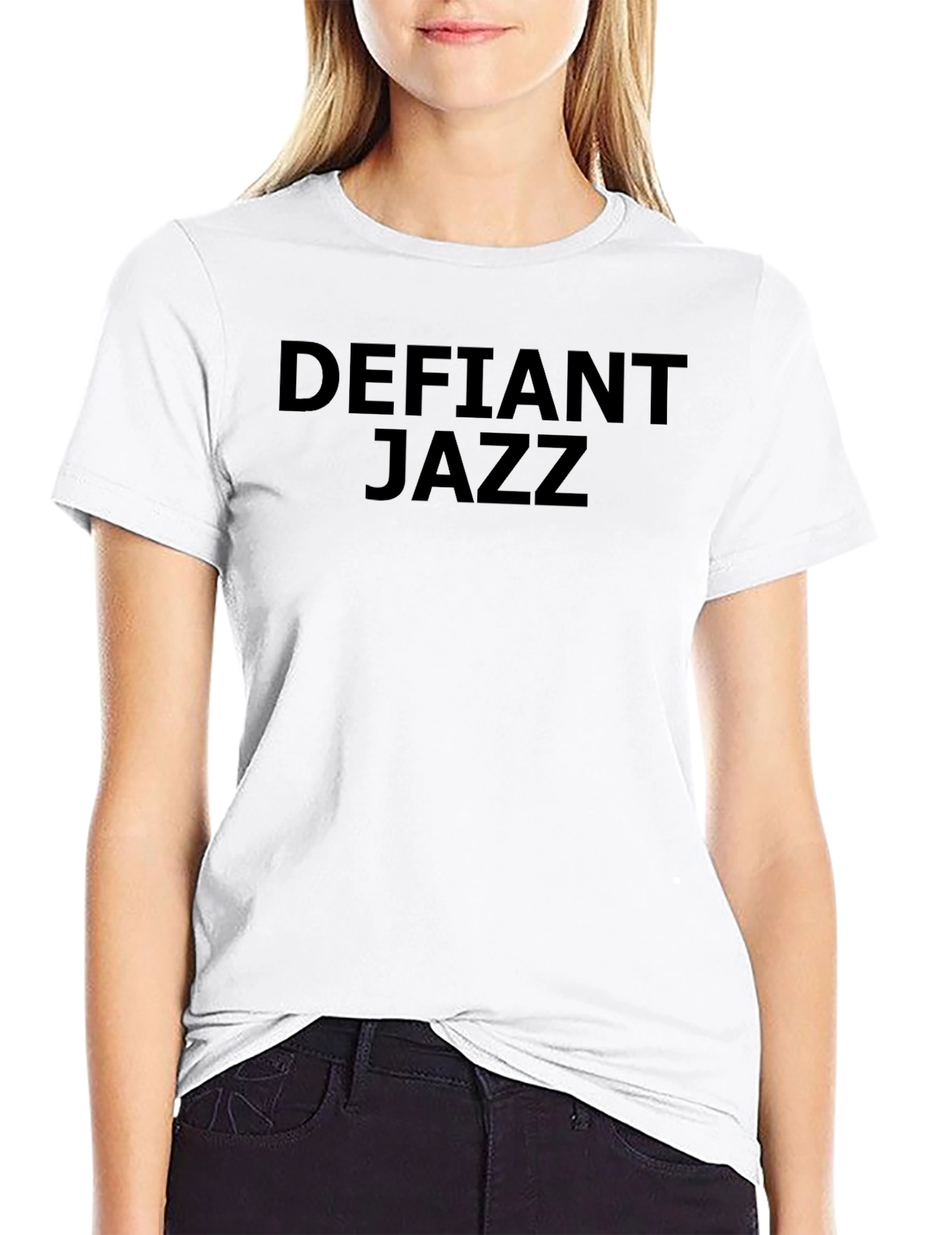 Defiant Jazz Graphic Tee - Classic Black Cotton T-Shirt