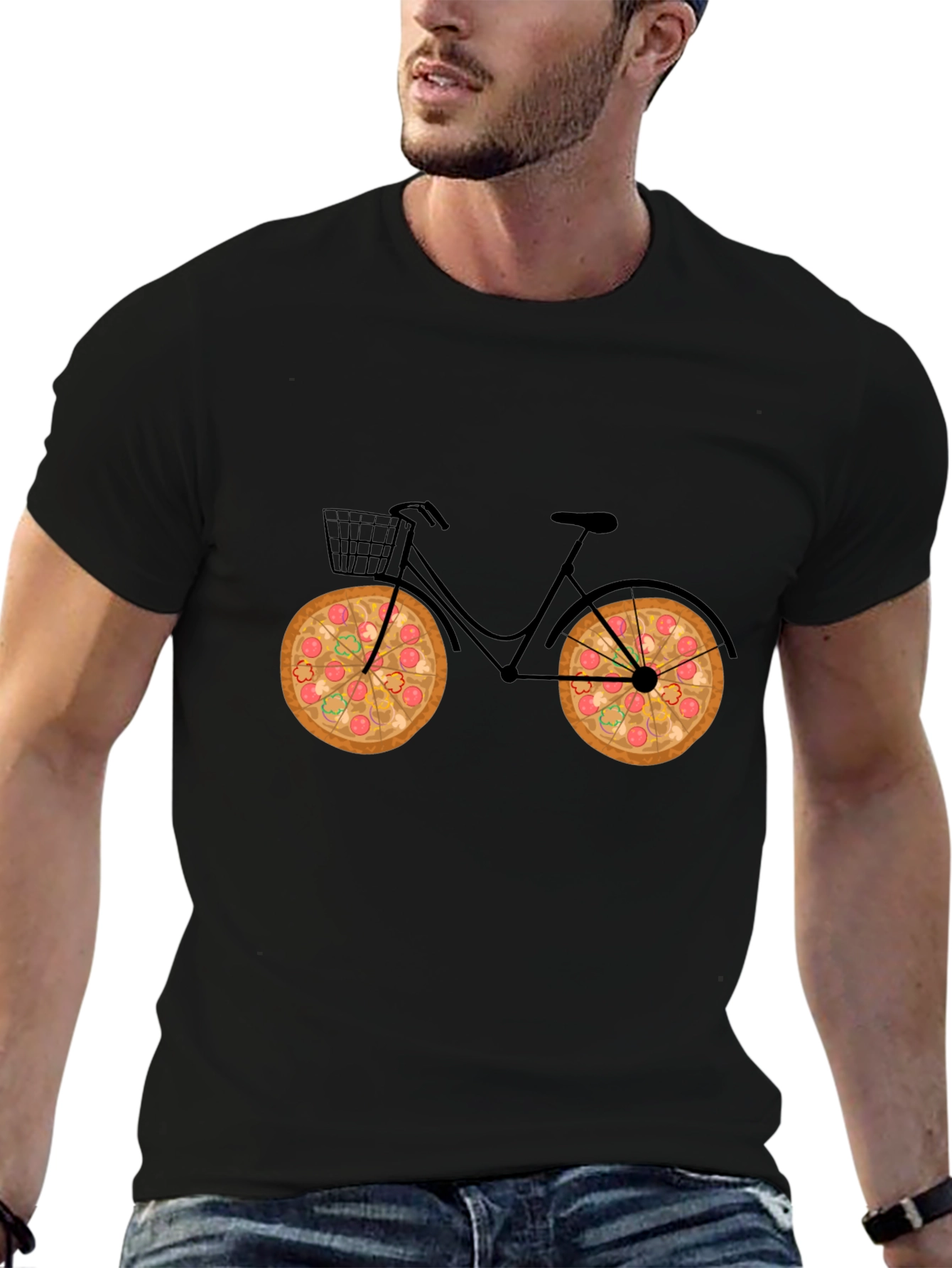 Pizza Bike Black T-Shirt