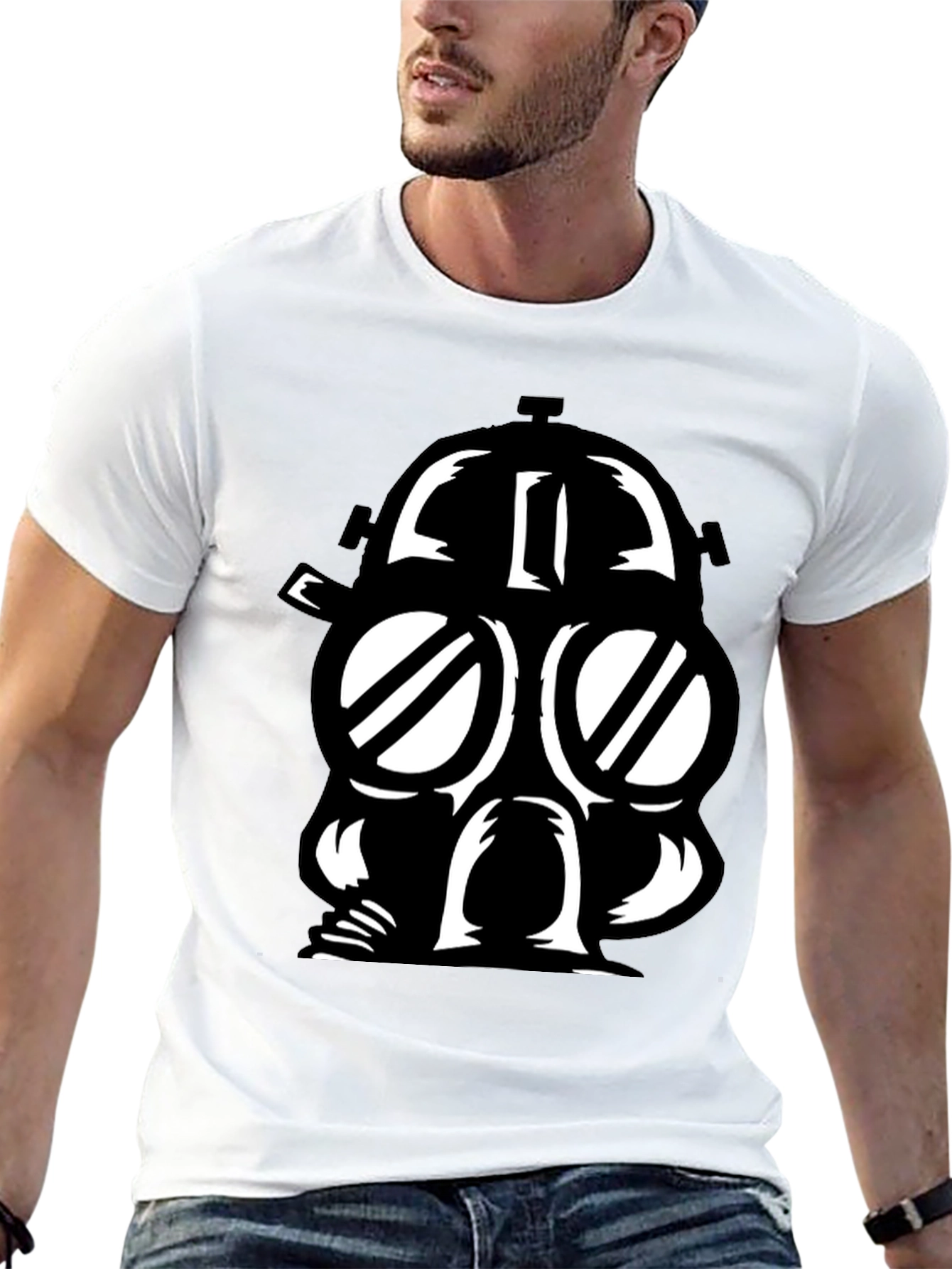 Gas Mask Graphic Black T-Shirt