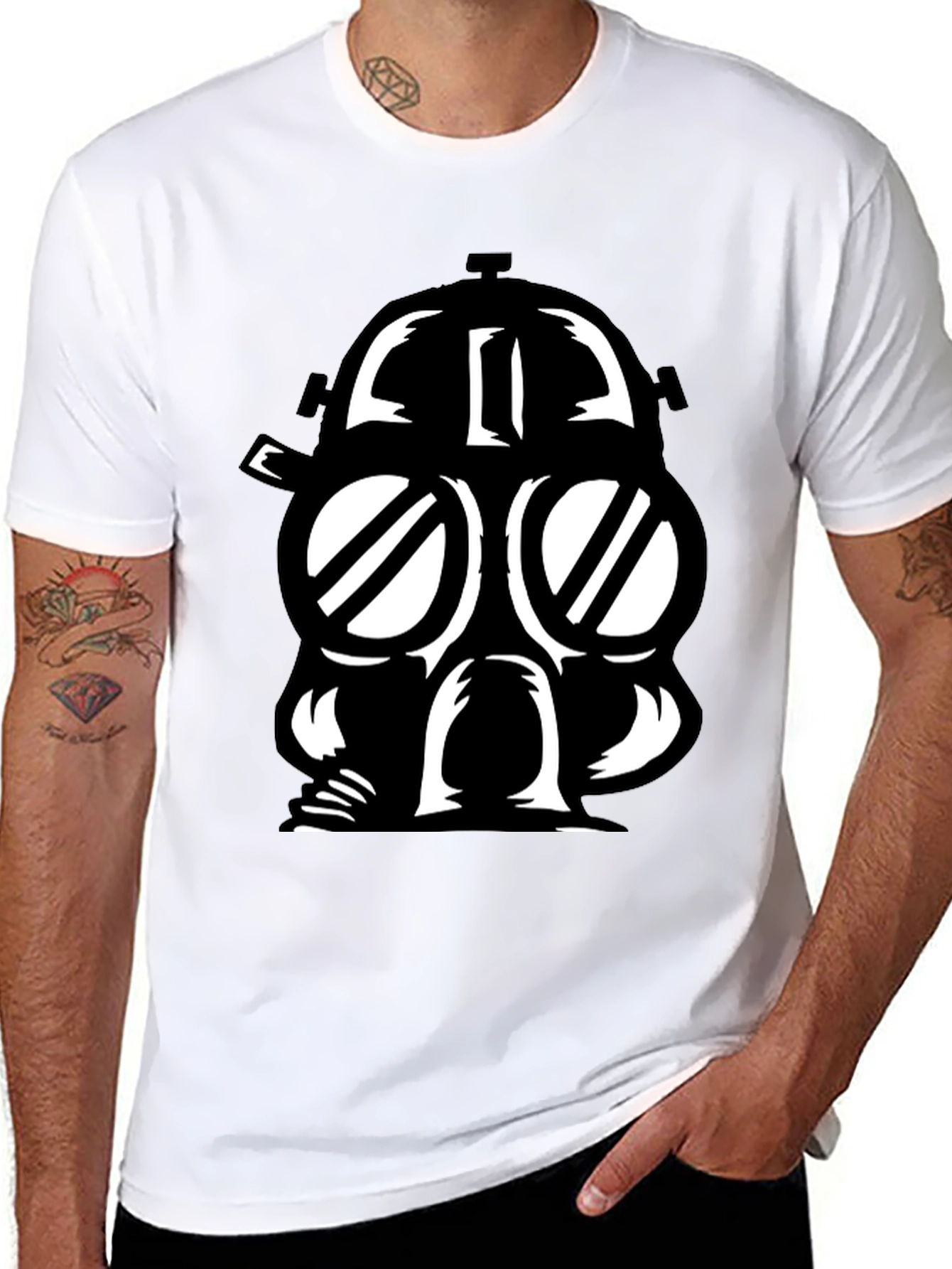 Gas Mask Graphic Black T-Shirt