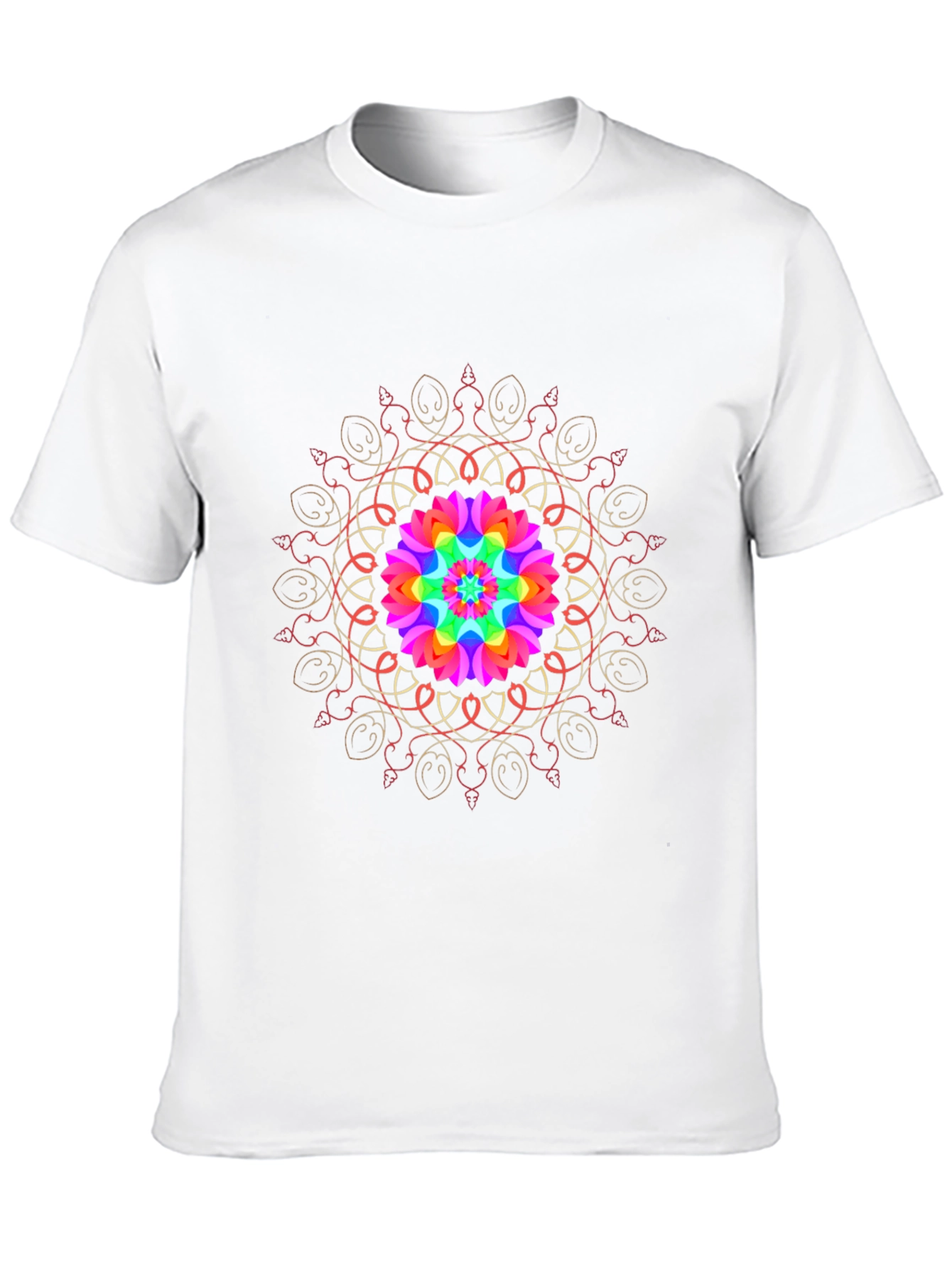 Rainbow Mandala Black T-Shirt