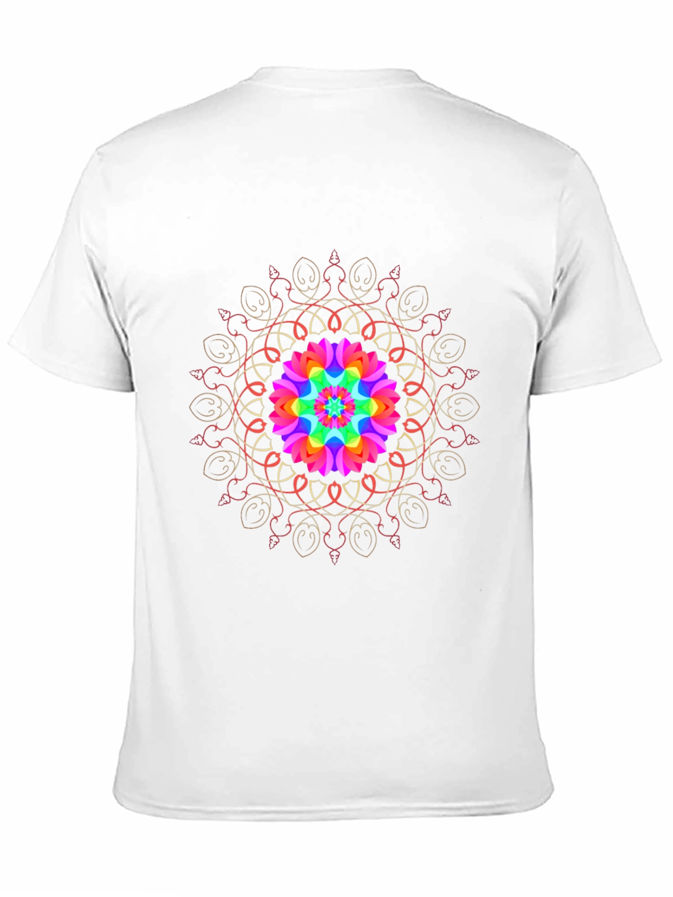 Rainbow Mandala Black T-Shirt