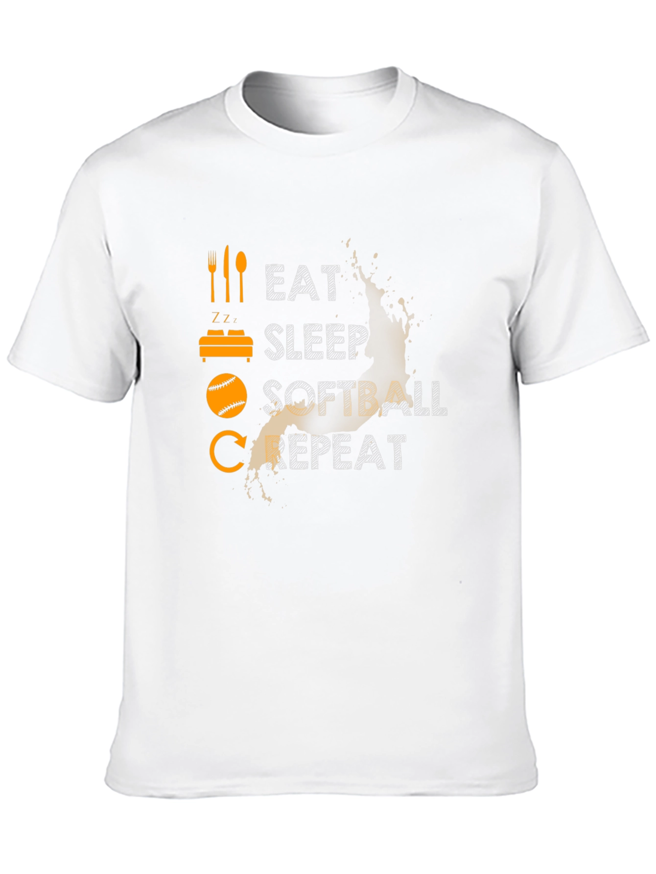 Eat Sleep Softball Repeat T-Shirt - Black Cotton Tee