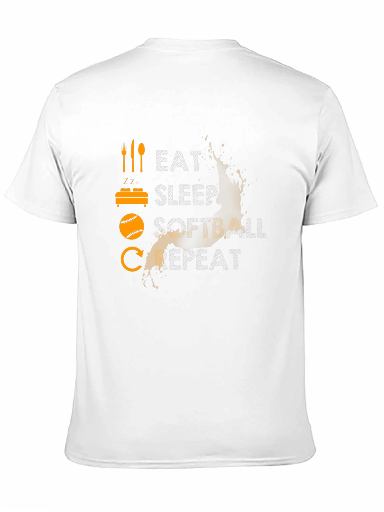 Eat Sleep Softball Repeat T-Shirt - Black Cotton Tee