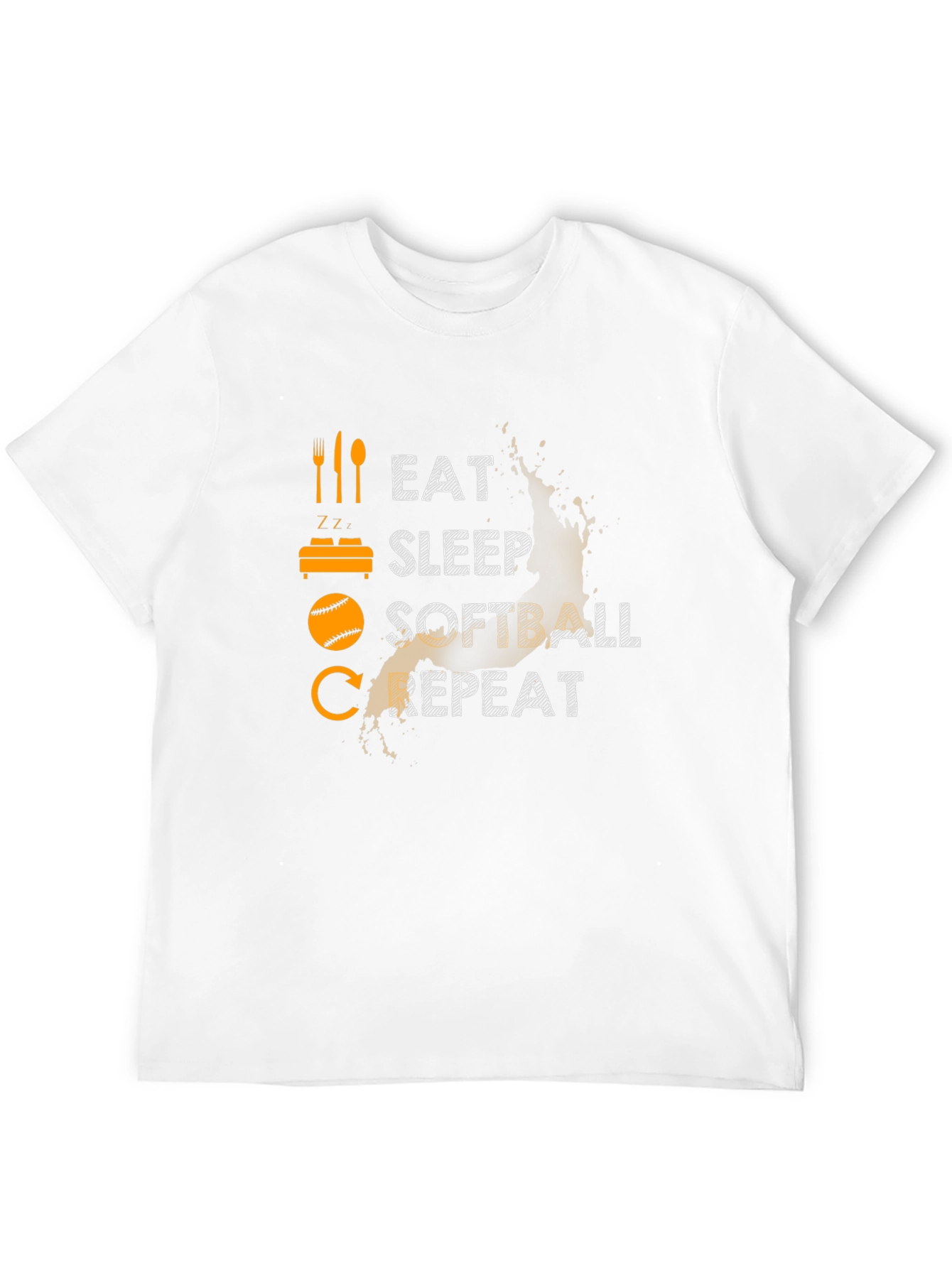 Eat Sleep Softball Repeat T-Shirt - Black Cotton Tee