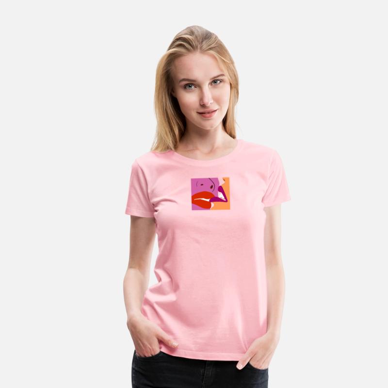 Lesbians Kissing Hand Drawn Art