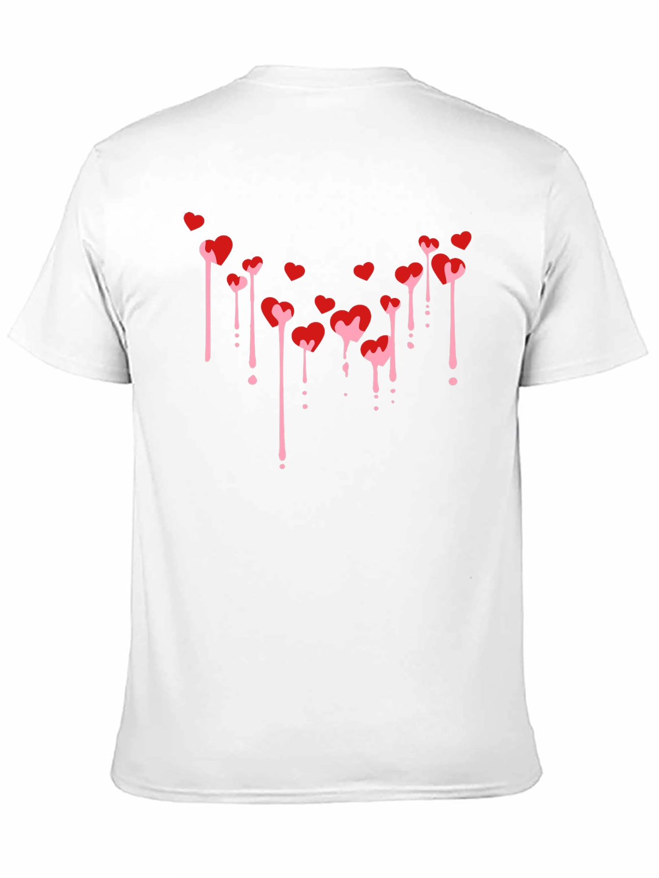Mens Black T-Shirt with Dripping Hearts