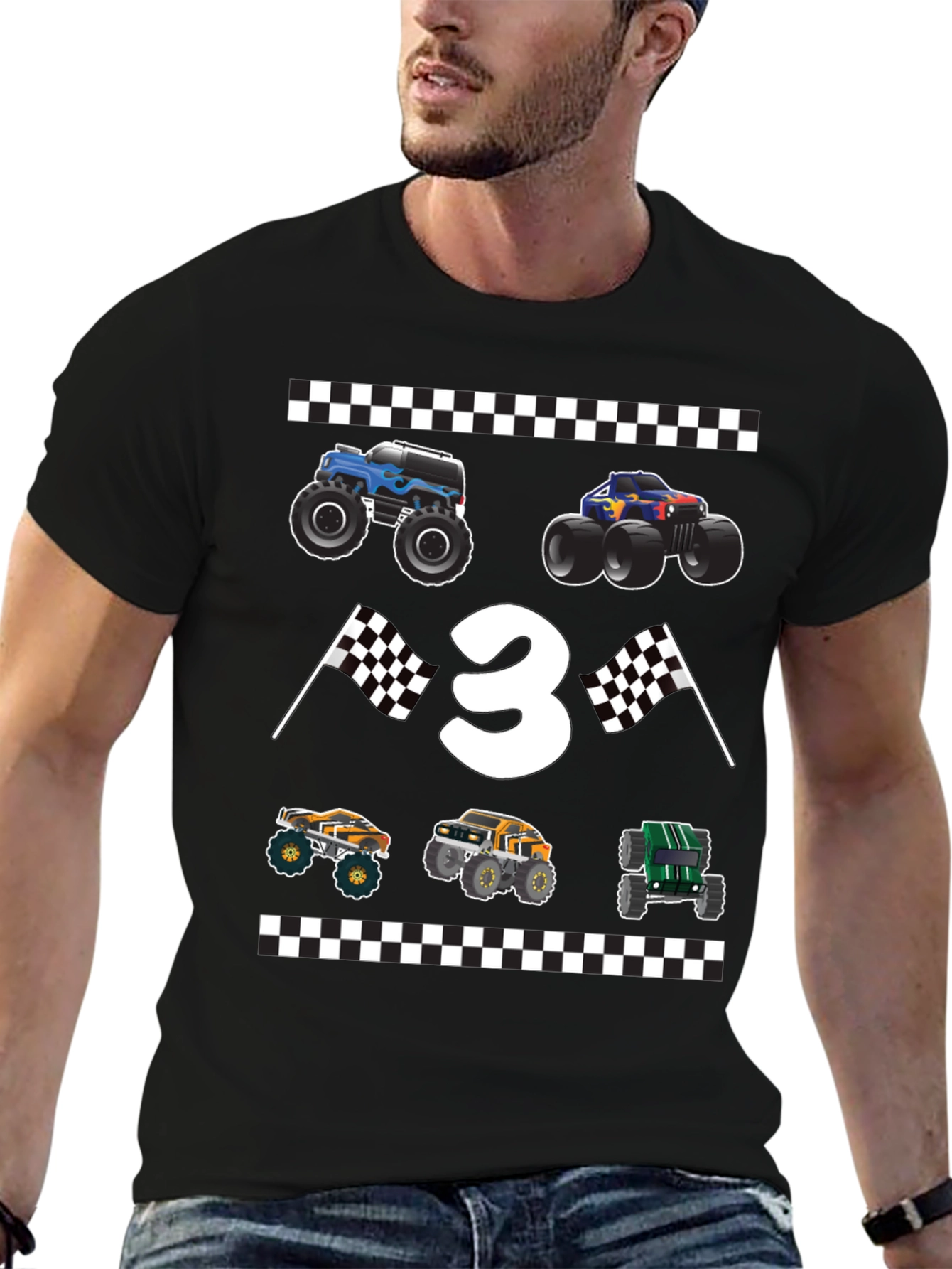 Monster Truck Birthday Shirt - Age 3