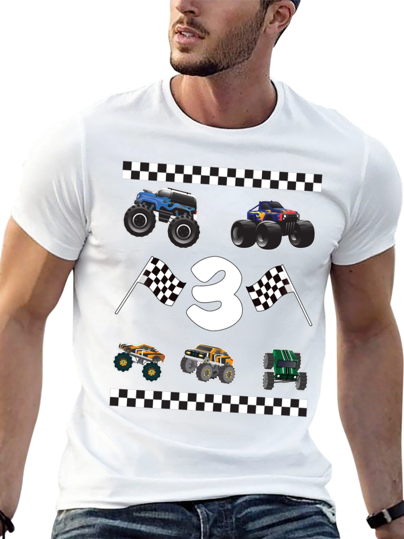Monster Truck Birthday Shirt - Age 3