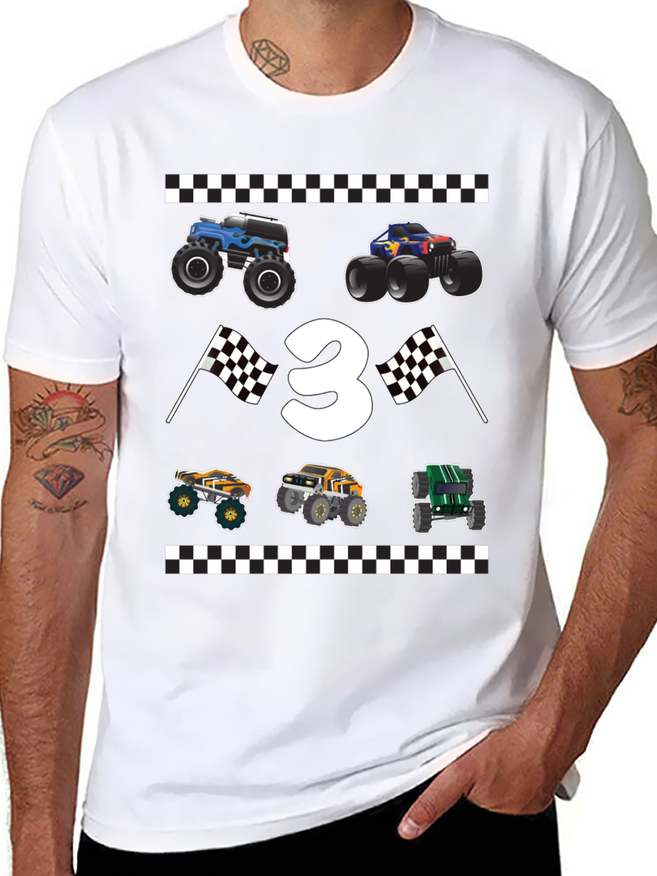 Monster Truck Birthday Shirt - Age 3