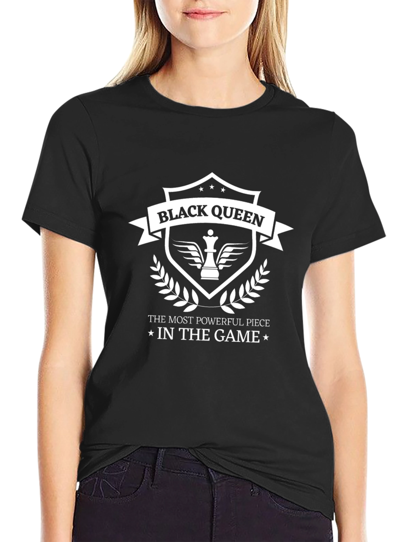 Black Queen Chess Piece Graphic T-Shirt