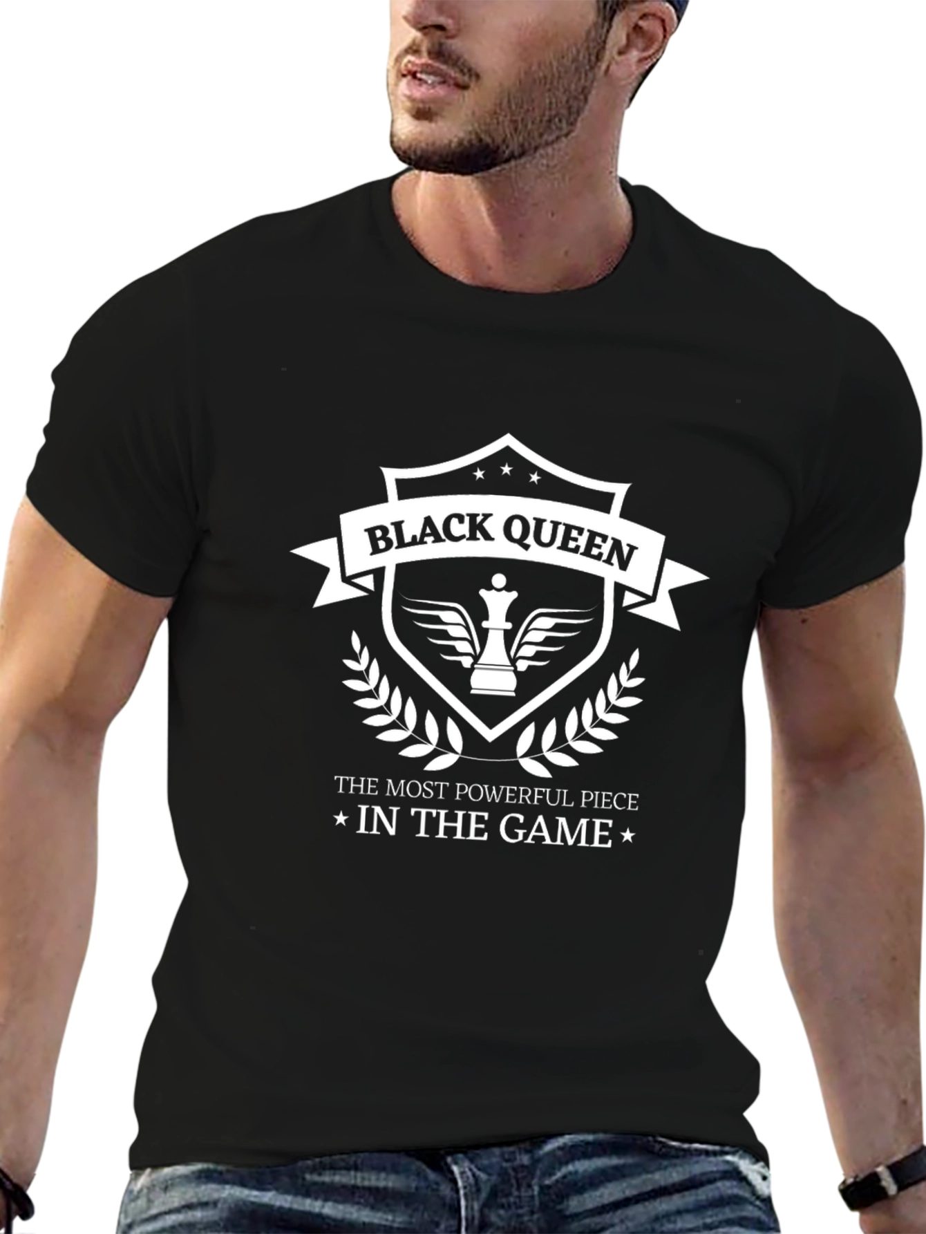 Black Queen Chess Piece Graphic T-Shirt